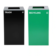 Alpine Industries 58-Gallon 2-Stream Black Steel-Green Recycling Bin Station