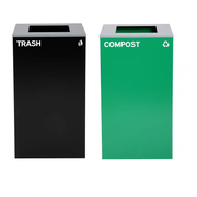 Alpine Industries 58-Gallon 2-Stream Black Steel-Green Compost Bin Station