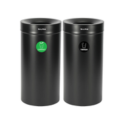 27 Gallon Stainless Steel Compost Bin and Trash Can (Black)