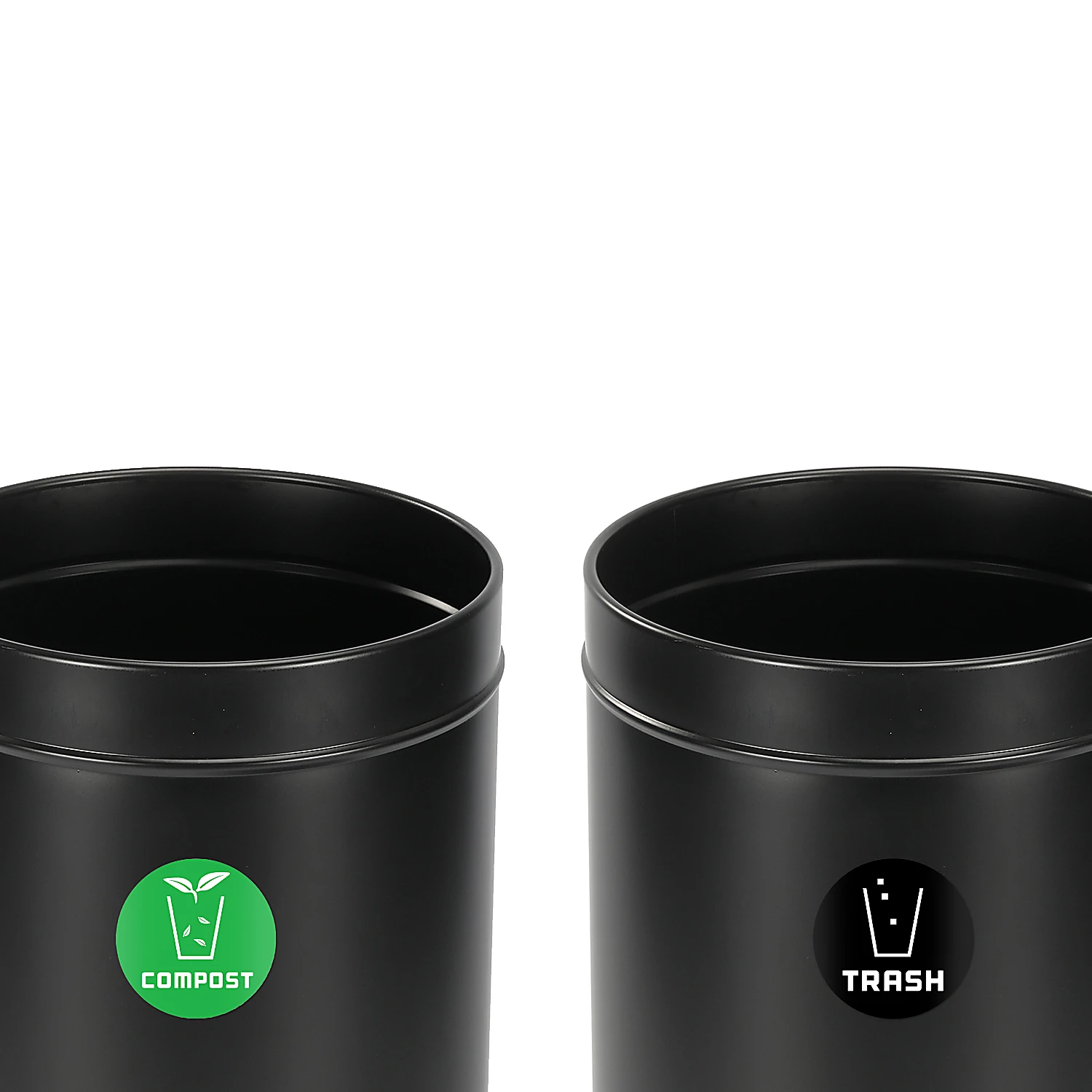 27 Gallon Stainless Steel Compost Bin and Trash Can (Black)