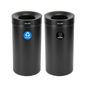 27 Gallon Stainless Steel Recycling Can and Trash Receptacle (Black)