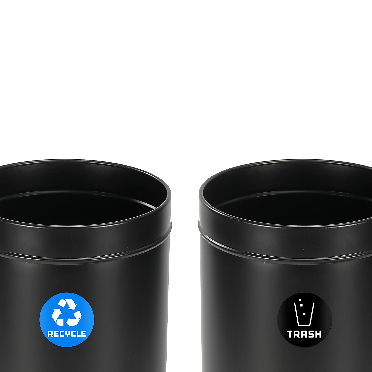 27 Gallon Stainless Steel Recycling Can and Trash Receptacle (Black)