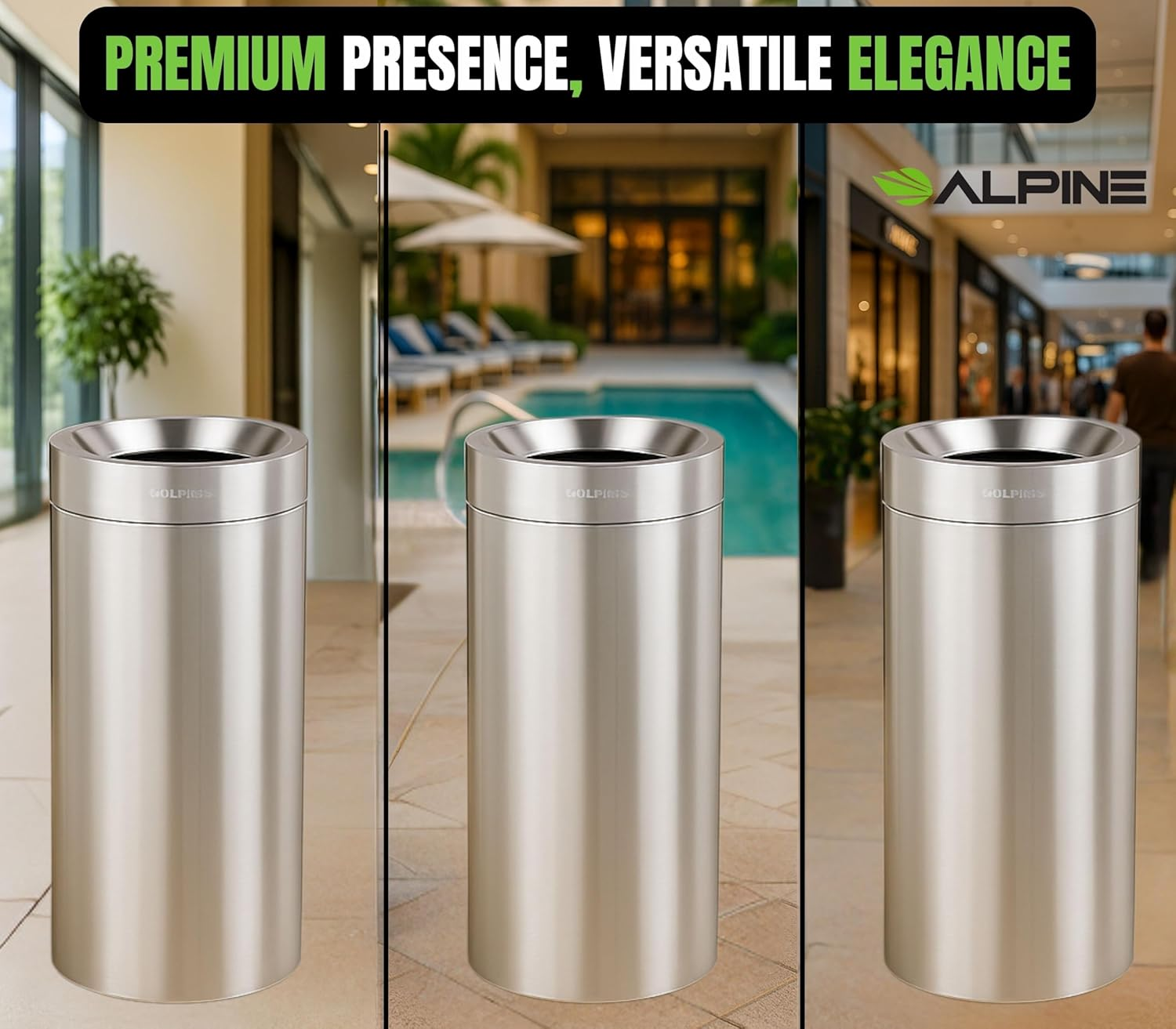 27 Gallon Stainless Steel Trash Can with Liner