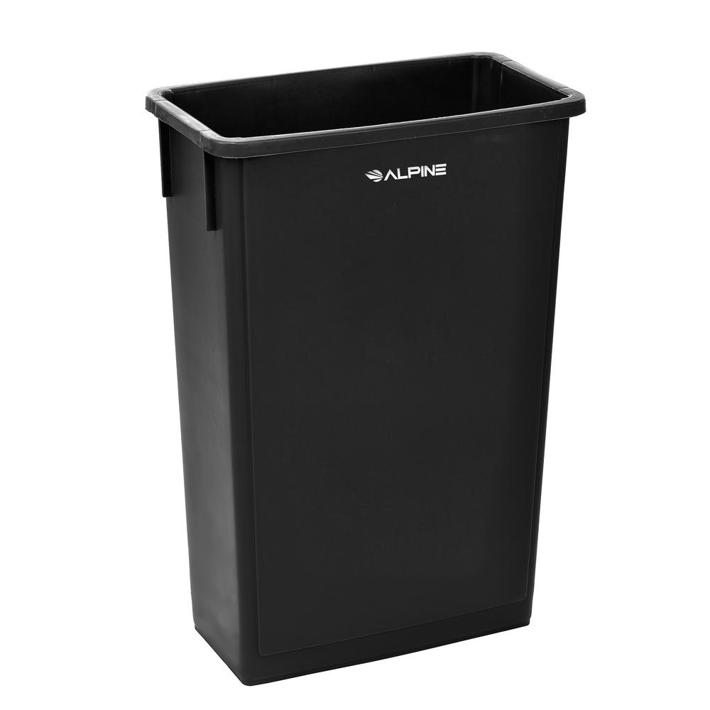 Alpine Industries 23 Gallon Black Slim Trash Can