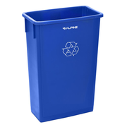 Alpine Industries 23 Gallon Blue Slim Recycle Bin