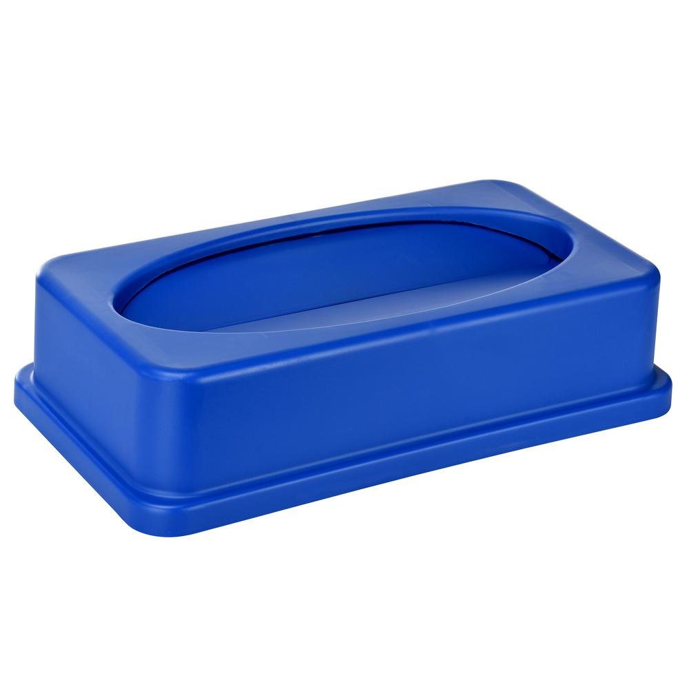 Alpine Industries Blue Slim Trash Can Swing Lid