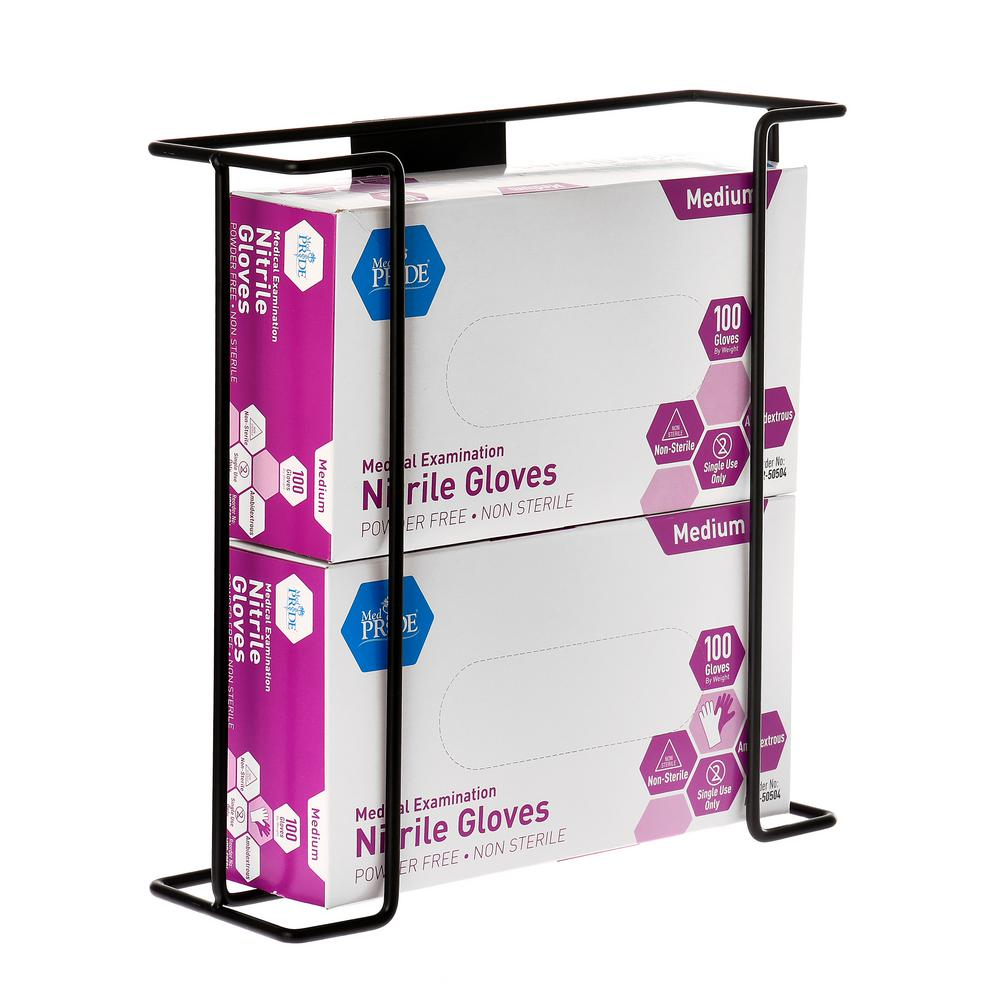 Alpine Industries Double Box Wire Wall Mount Glove Dispenser, Black