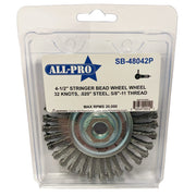 All-Pro Stringer Bead Wheel, 4.5", 32Knot, .020” Steel, Clamshell, 12/CS