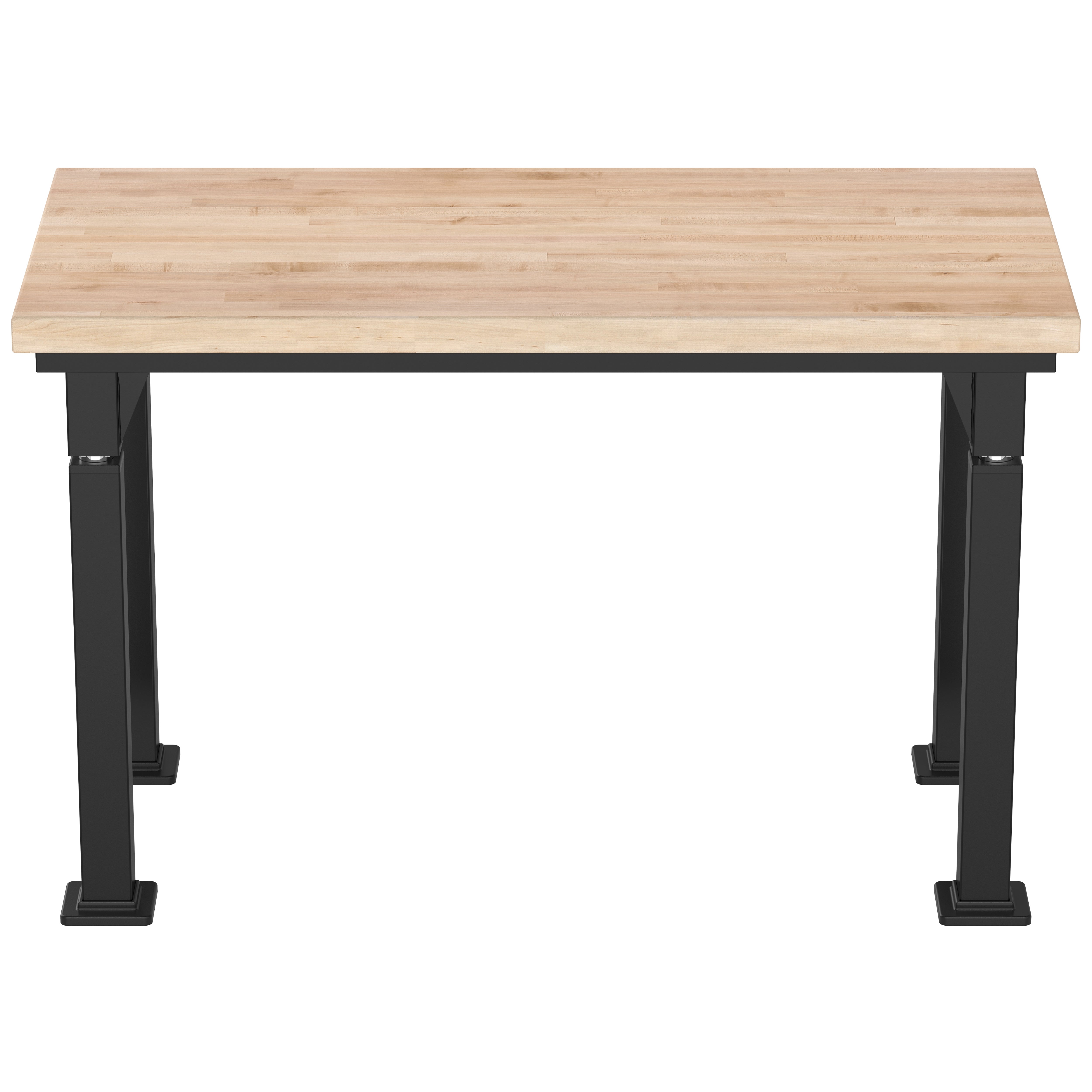 NPS® Aero-Lift Table, Signature Frame, 24" x 48", Butcherblock Top, Surface Color: Maple, Frame Color: Black