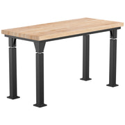 NPS® Aero-Lift Table, Signature Frame, 24" x 54", Butcherblock Top, Surface Color: Maple, Frame Color: Black