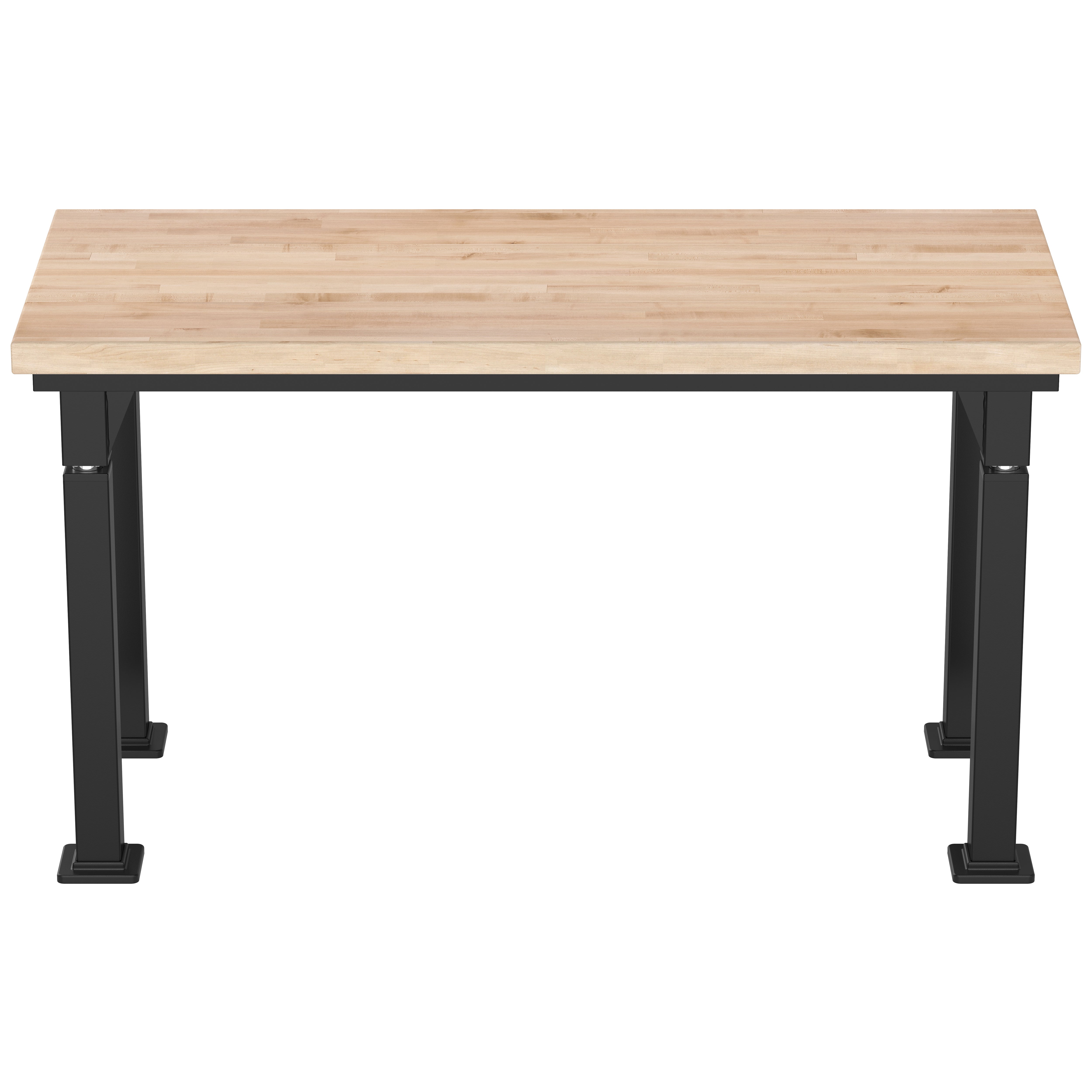 NPS® Aero-Lift Table, Signature Frame, 24" x 54", Butcherblock Top, Surface Color: Maple, Frame Color: Black