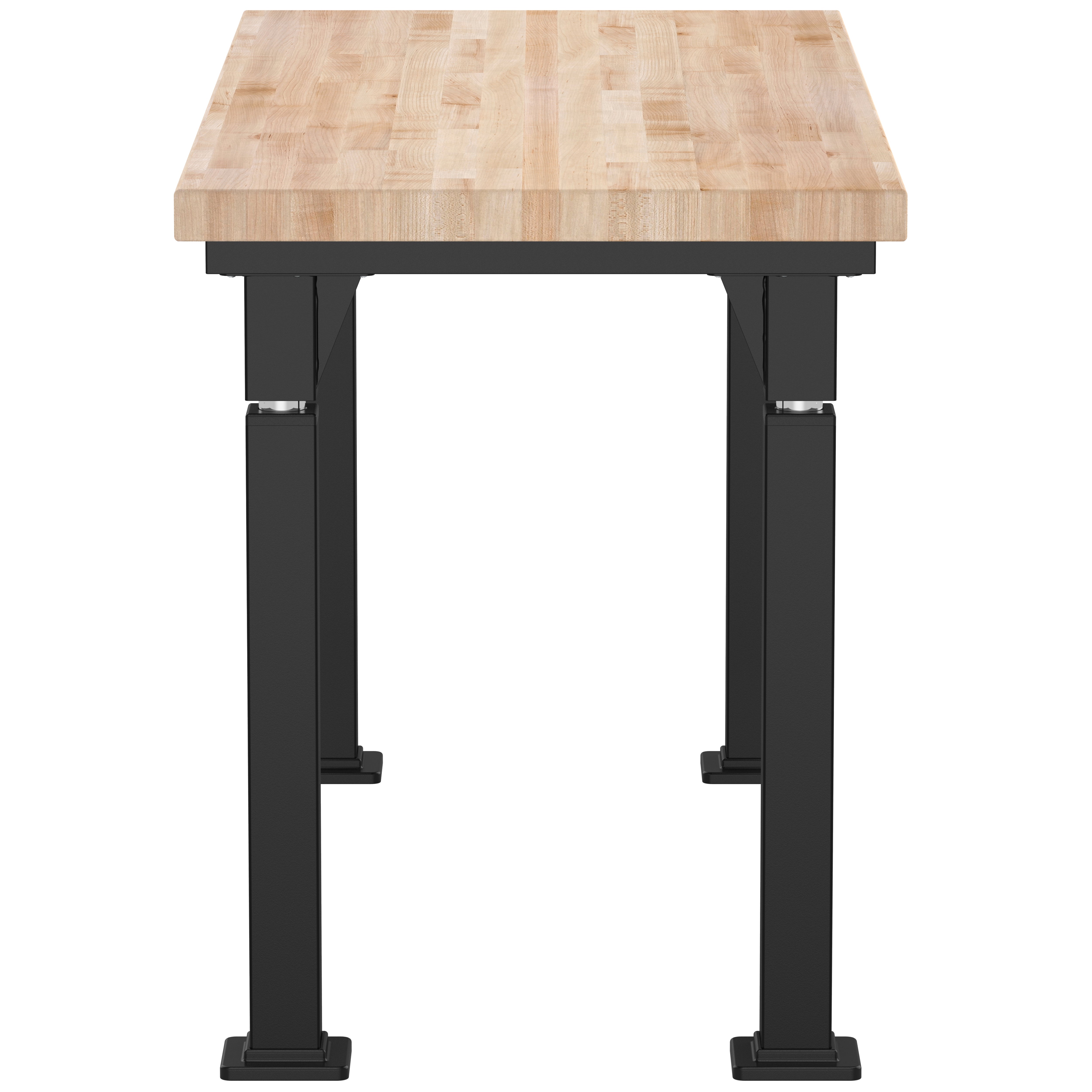 NPS® Aero-Lift Table, Signature Frame, 24" x 54", Butcherblock Top, Surface Color: Maple, Frame Color: Black