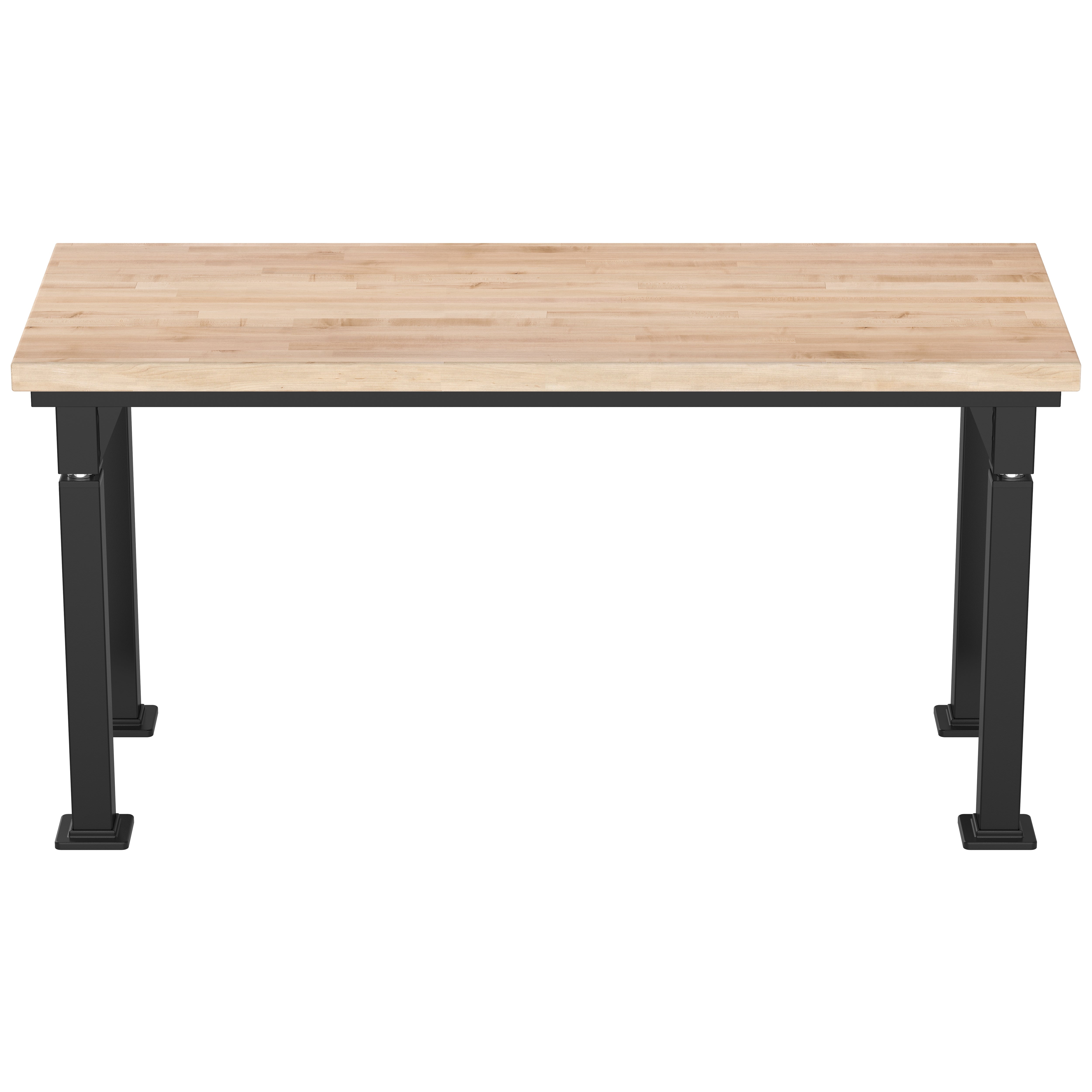 NPS® Aero-Lift Table, Signature Frame, 24" x 60", Butcherblock Top, Surface Color: Maple, Frame Color: Black