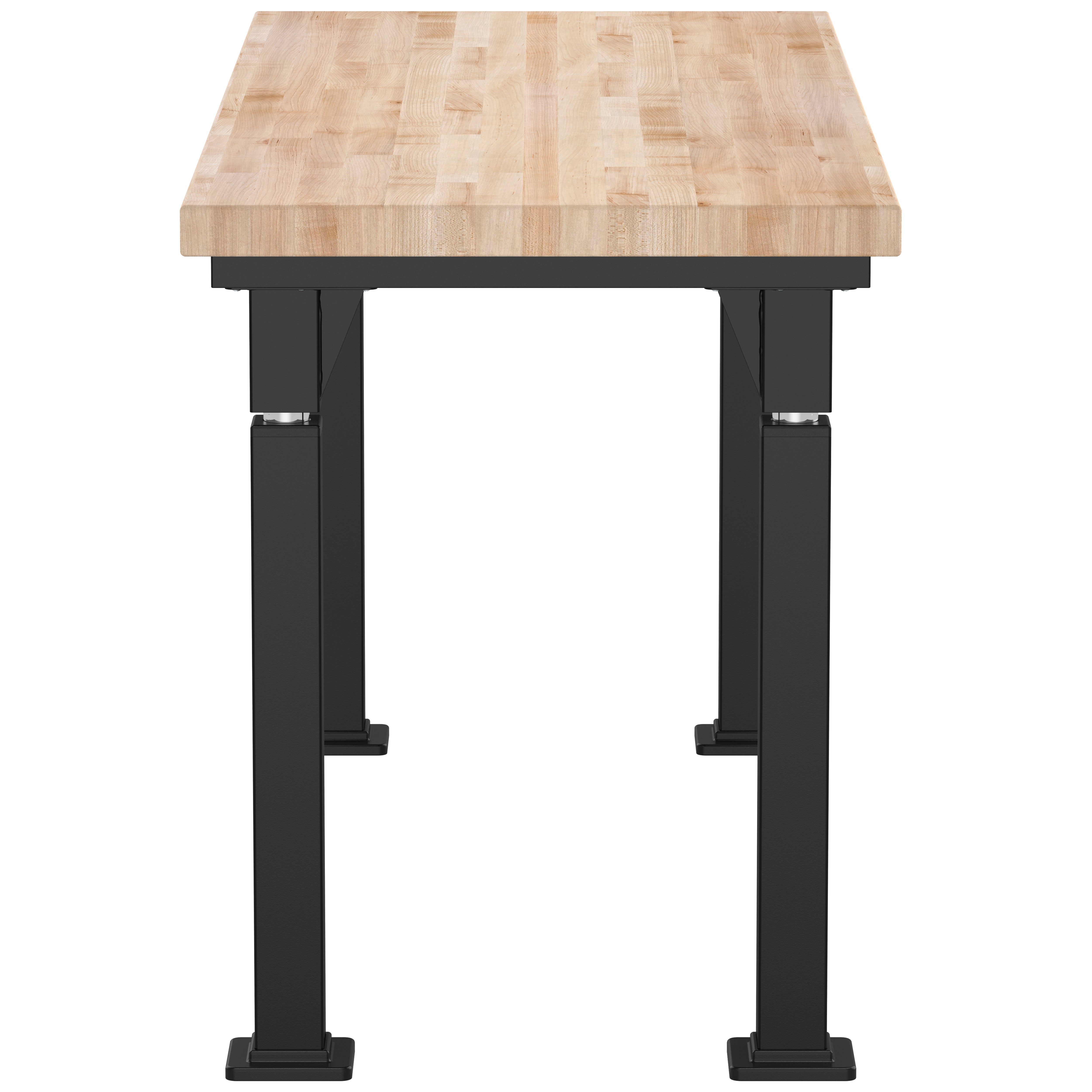 NPS® Aero-Lift Table, Signature Frame, 24" x 60", Butcherblock Top, Surface Color: Maple, Frame Color: Black