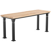 NPS® Aero-Lift Table, Signature Frame, 24" x 72", Butcherblock Top, Surface Color: Maple, Frame Color: Black