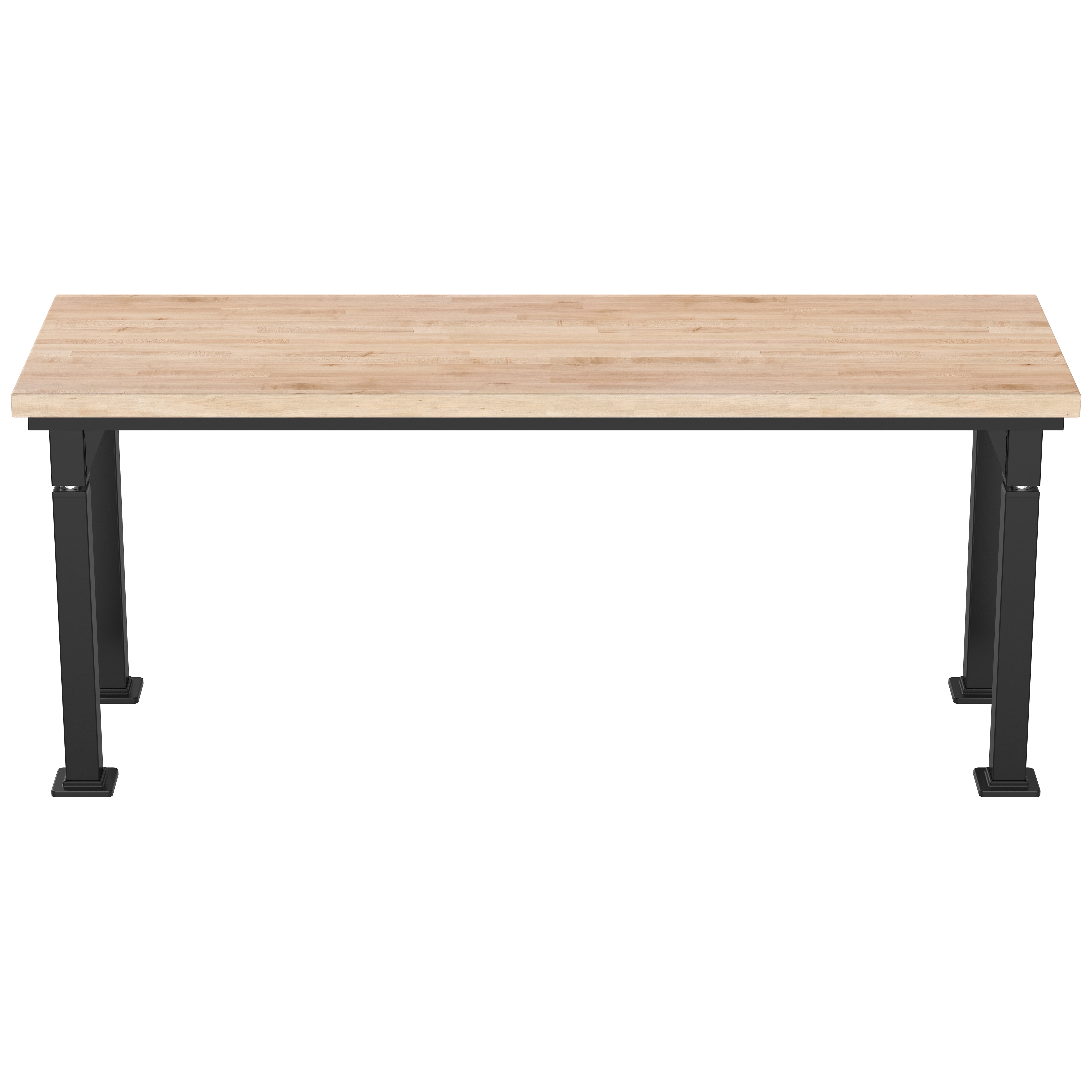NPS® Aero-Lift Table, Signature Frame, 24" x 72", Butcherblock Top, Surface Color: Maple, Frame Color: Black