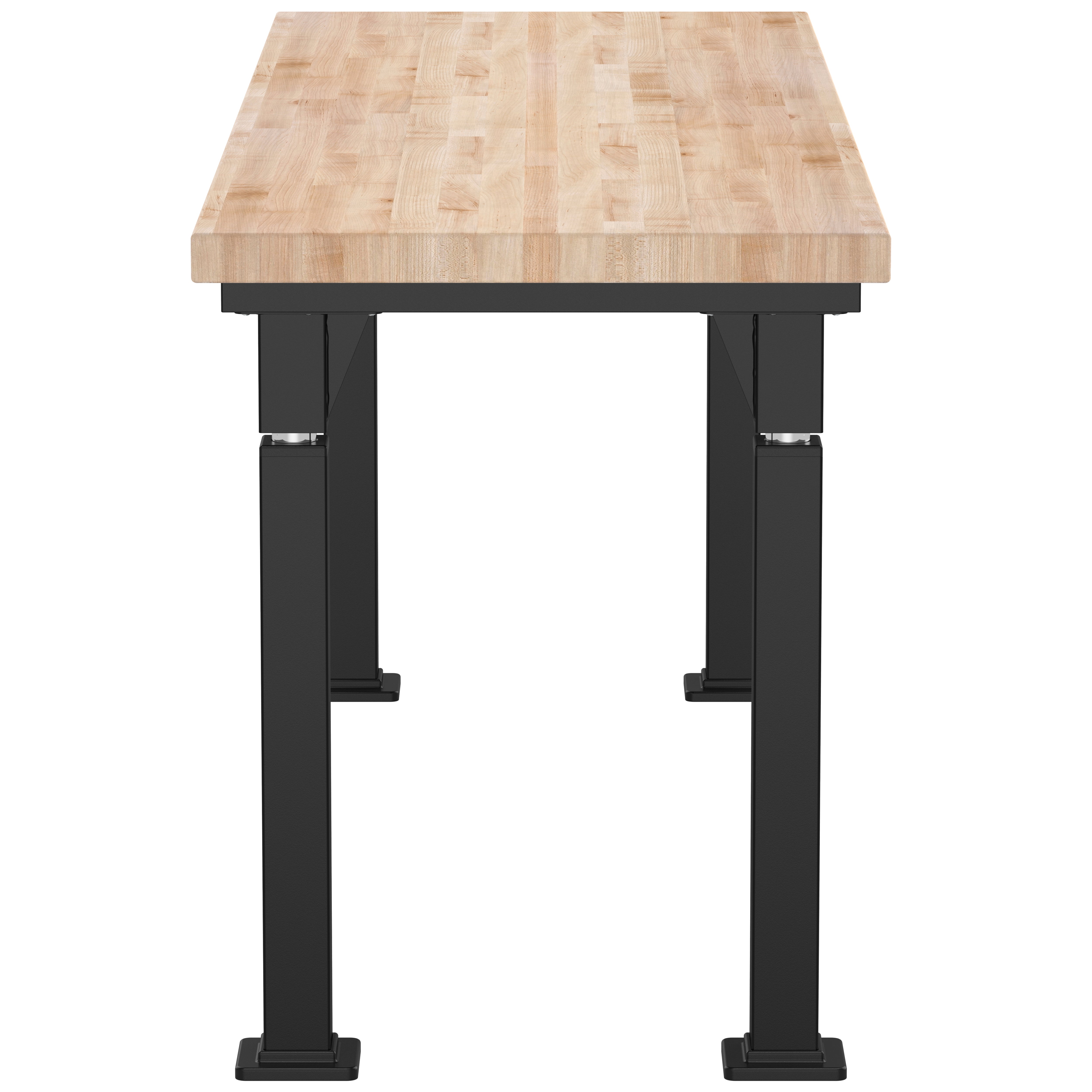 NPS® Aero-Lift Table, Signature Frame, 24" x 72", Butcherblock Top, Surface Color: Maple, Frame Color: Black