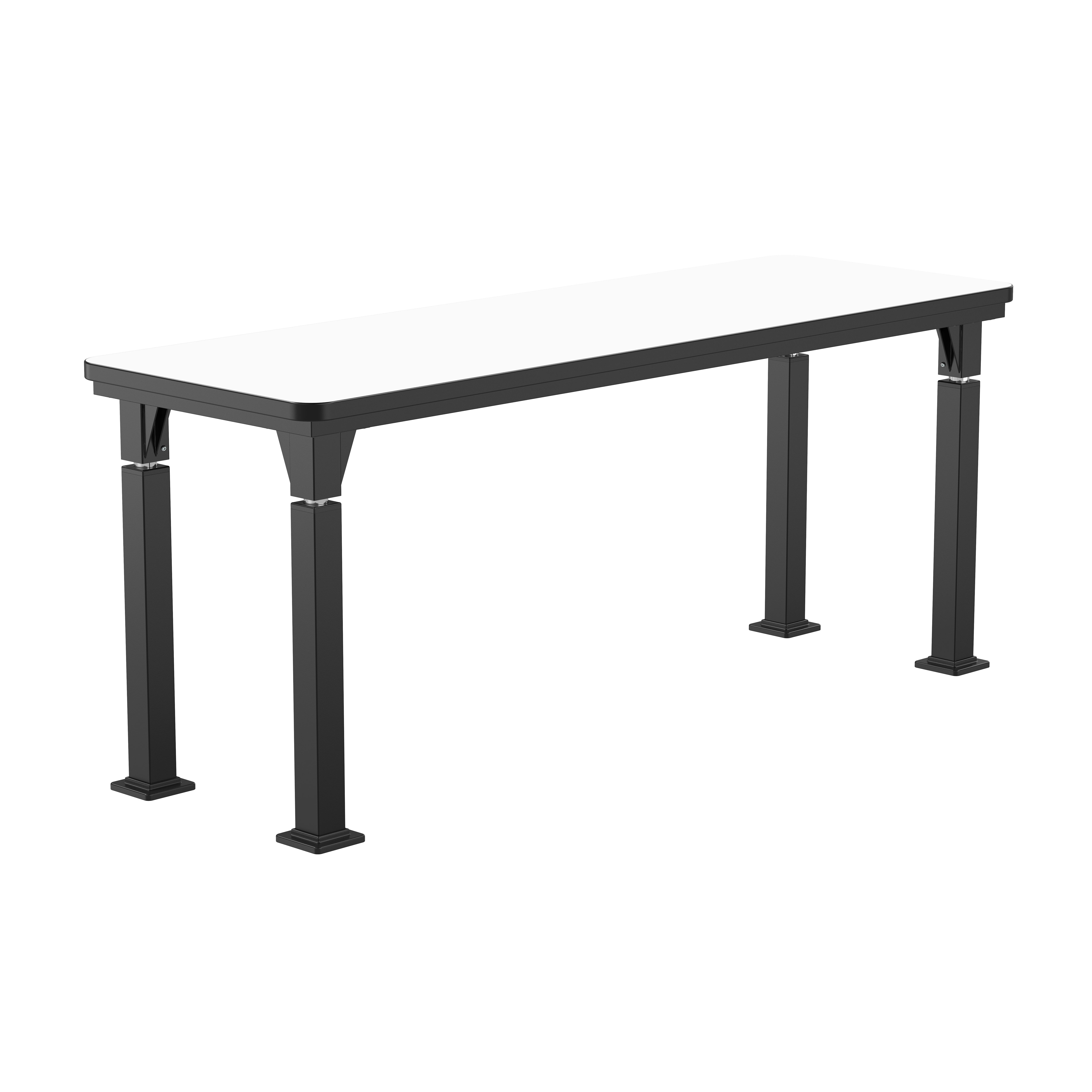 NPS® Aero-Lift Table, Signature Frame, 24" x 72", Whiteboard Top, Surface Color: Black, Frame Color: Black