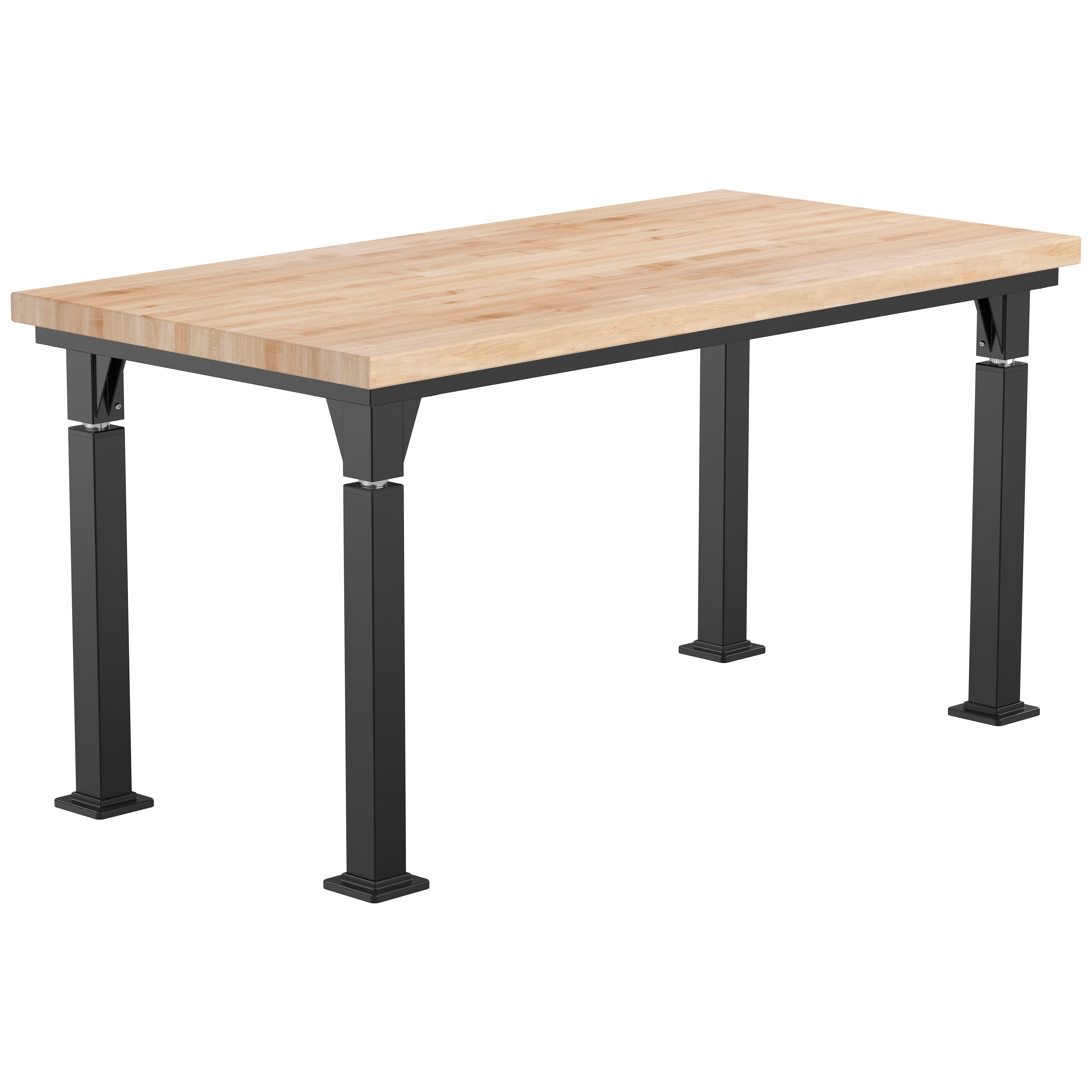NPS® Aero-Lift Table, Signature Frame, 30" x 60", Butcherblock Top, Surface Color: Maple, Frame Color: Black
