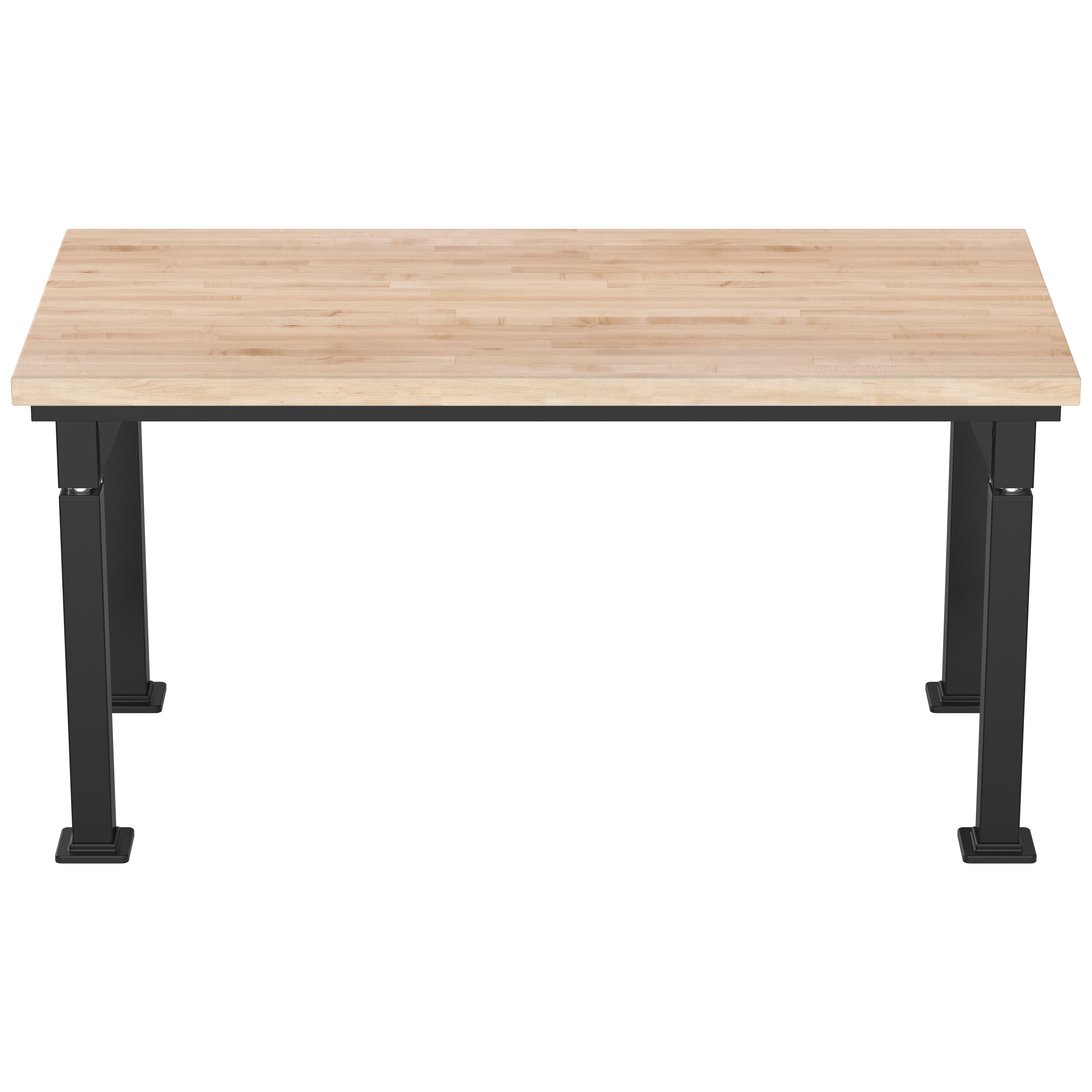 NPS® Aero-Lift Table, Signature Frame, 30" x 60", Butcherblock Top, Surface Color: Maple, Frame Color: Black