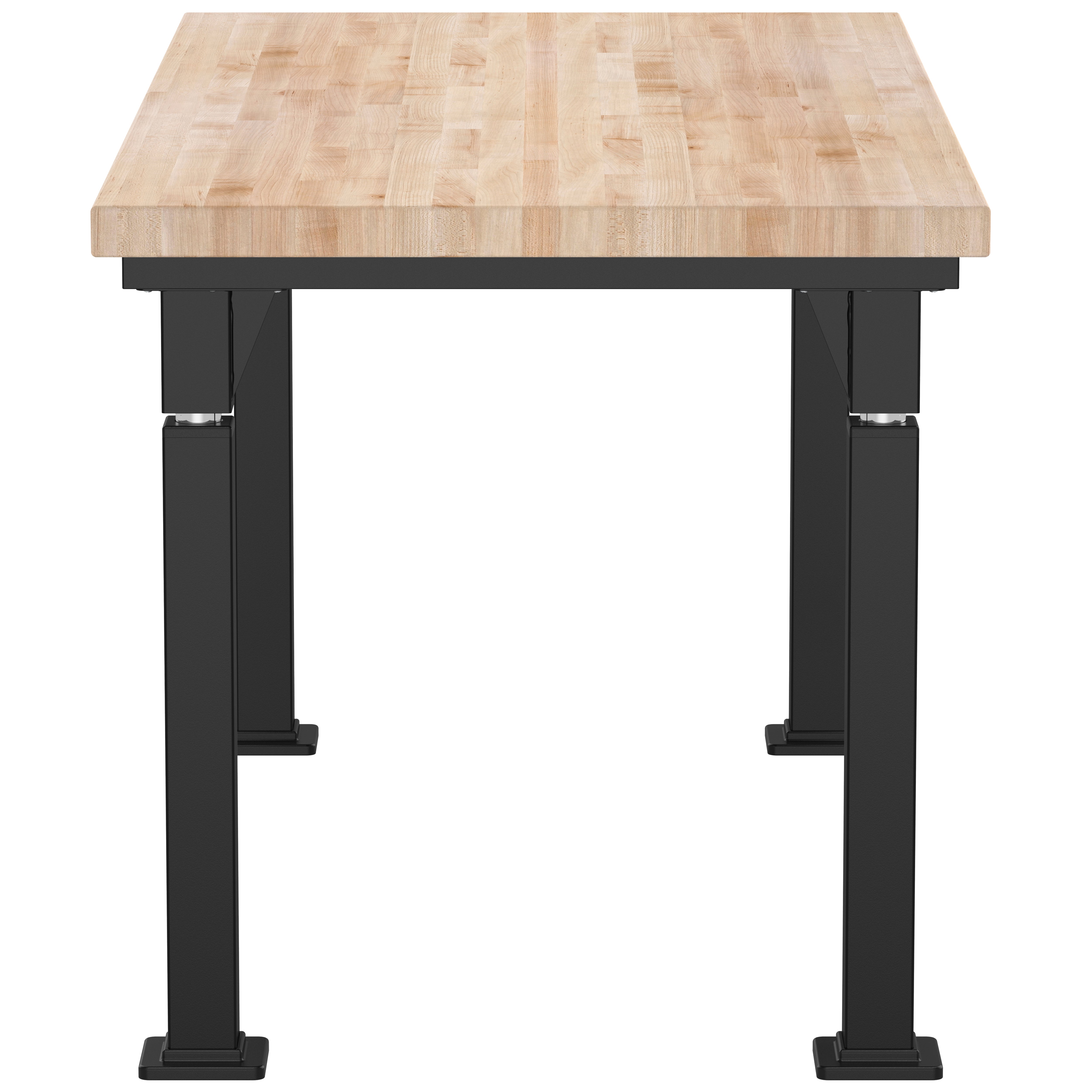 NPS® Aero-Lift Table, Signature Frame, 30" x 60", Butcherblock Top, Surface Color: Maple, Frame Color: Black