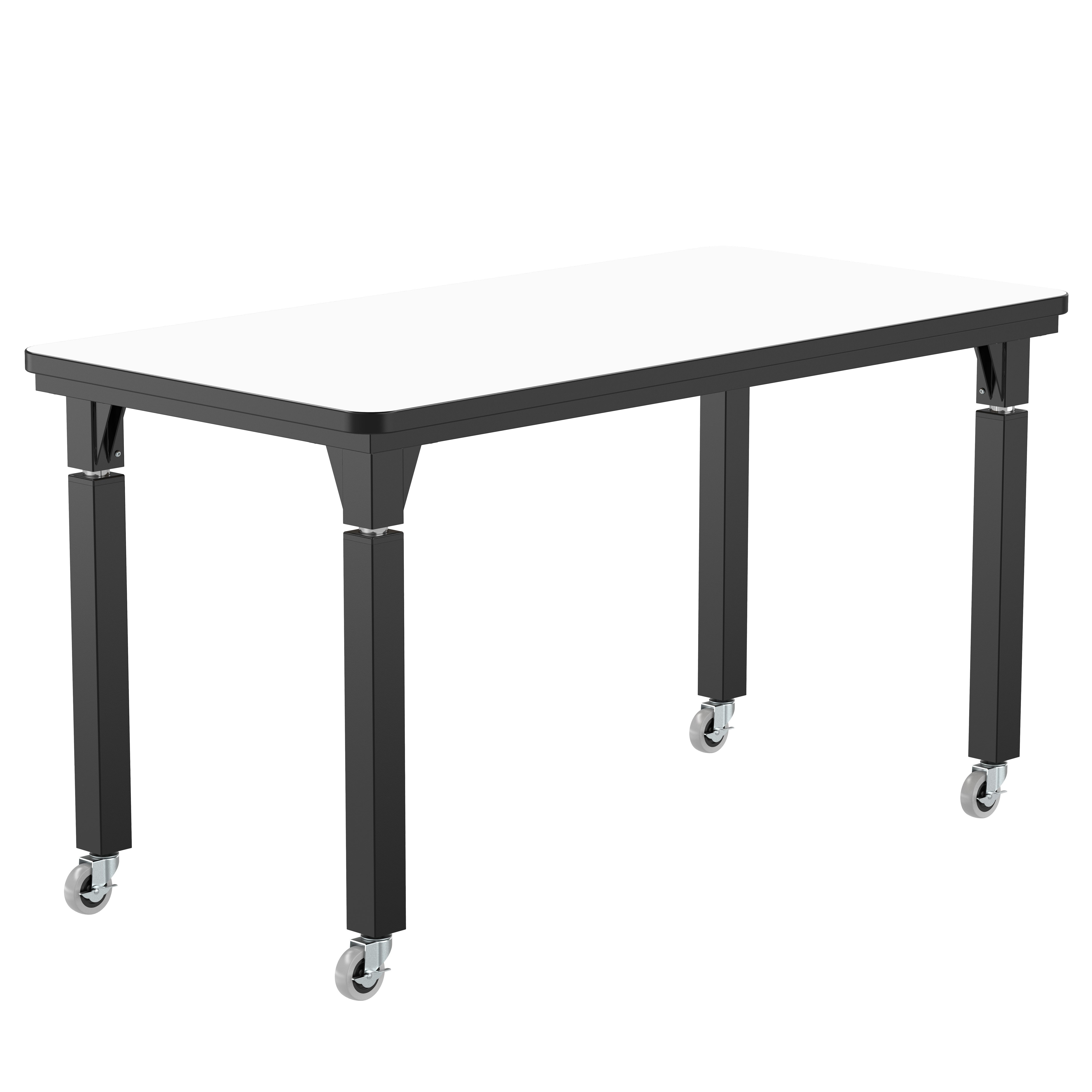 NPS® Aero-Lift Table, Signature Frame, 24" x 72", Whiteboard Top, Surface Color: Black, Frame Color: Black