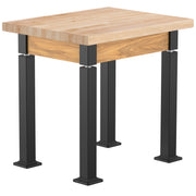 NPS® Aero-Lift Table, Wood Frame, 24" x 30", Butcherblock Top, Surface Color: Maple, Frame Color: Black (Optional Book Compartment Add On)