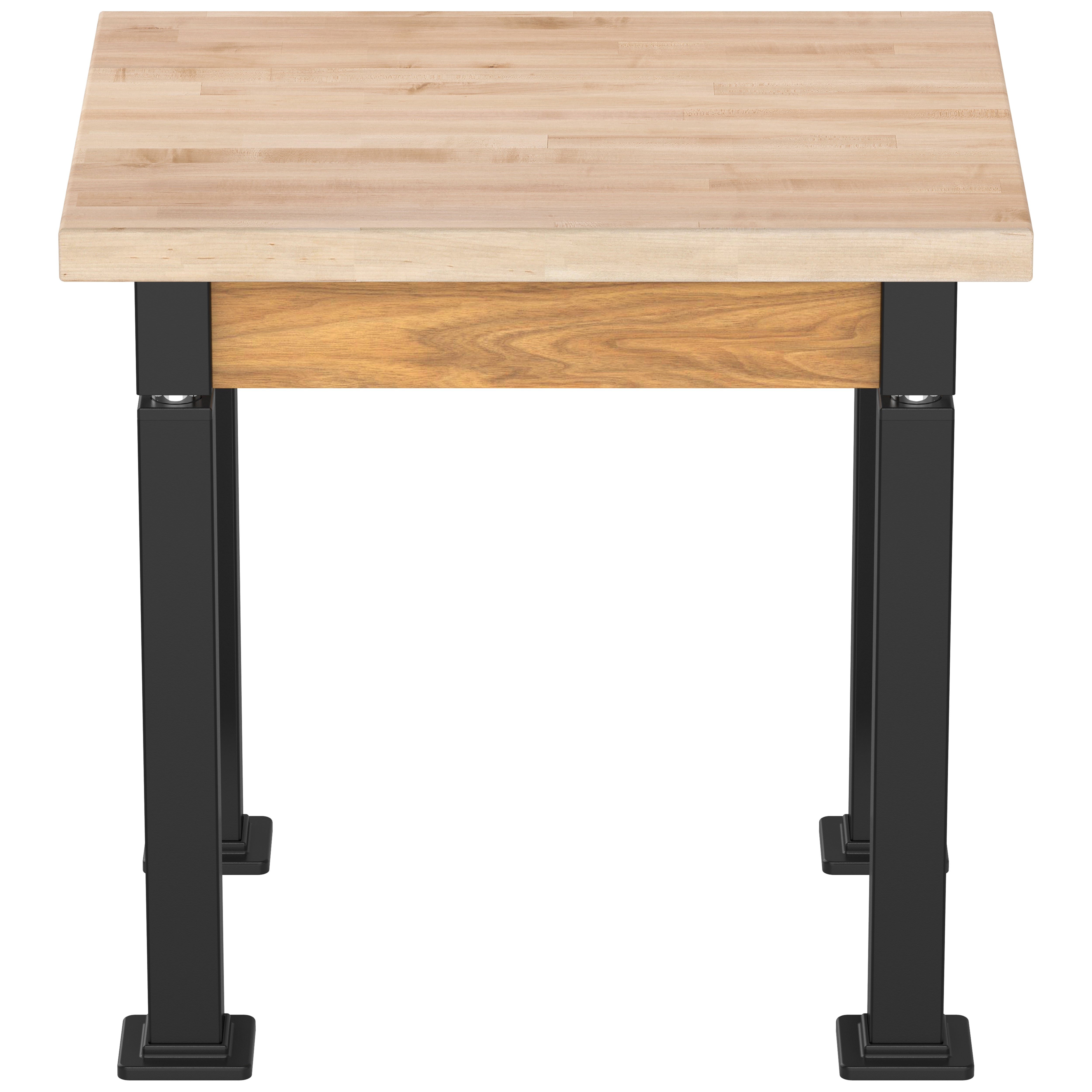 NPS® Aero-Lift Table, Wood Frame, 24" x 30", Butcherblock Top, Surface Color: Maple, Frame Color: Black (Optional Book Compartment Add On)