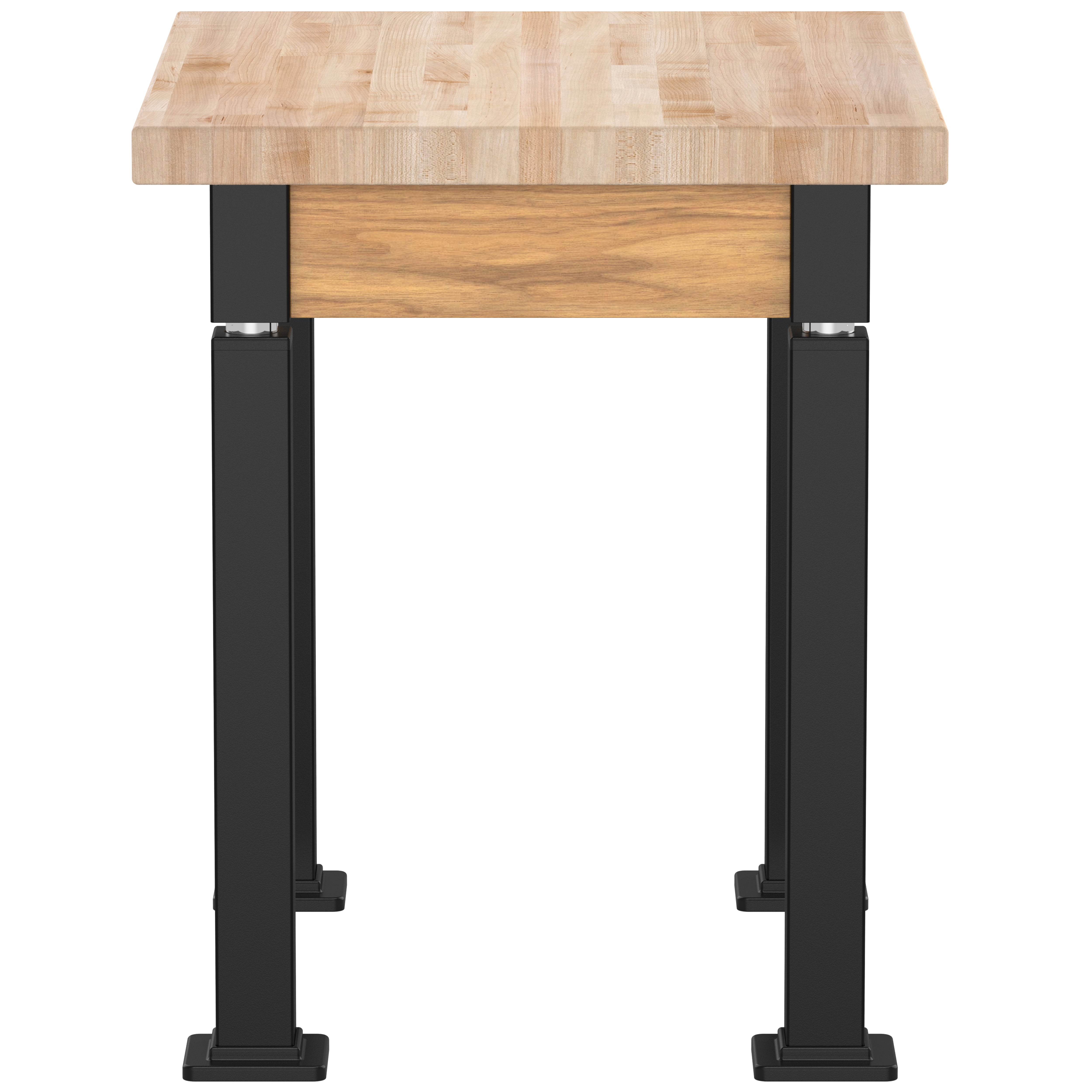 NPS® Aero-Lift Table, Wood Frame, 24" x 30", Butcherblock Top, Surface Color: Maple, Frame Color: Black (Optional Book Compartment Add On)