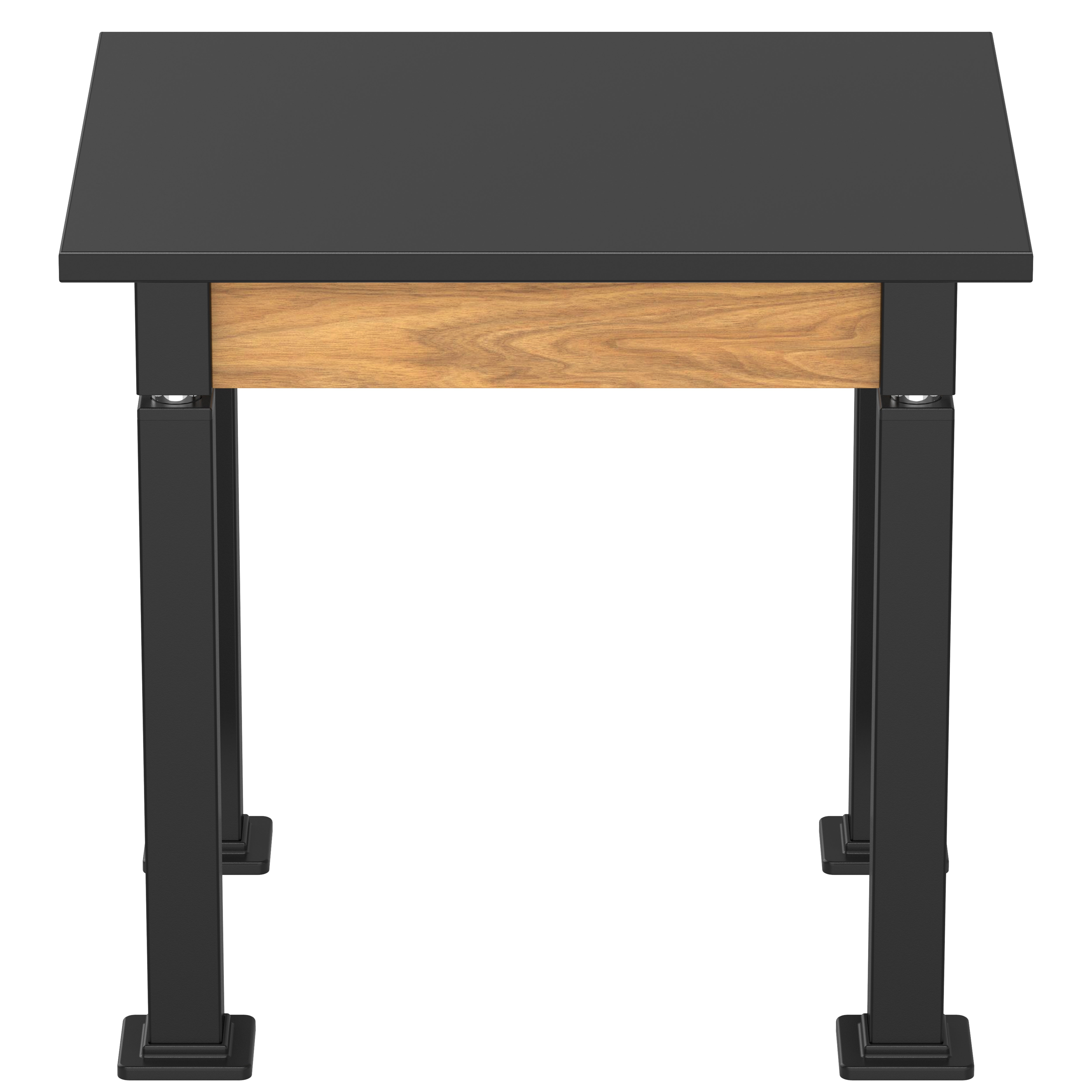 NPS® Aero-Lift Table, Wood Frame, 24" x 30", Chemical Resistant Top, Surface Color: Black, Frame Color: Black (Optional Book Compartment Add On)