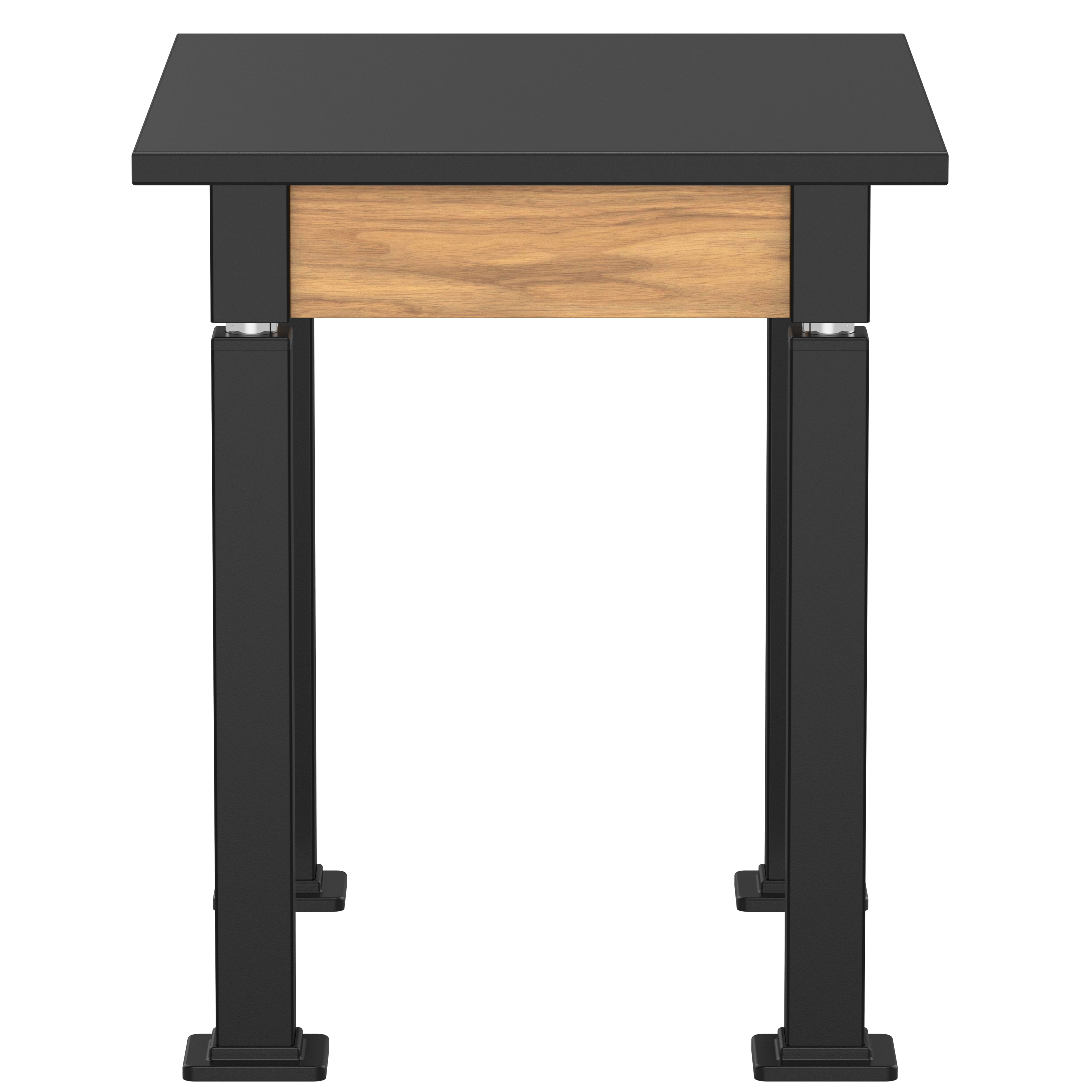 NPS® Aero-Lift Table, Wood Frame, 24" x 30", Chemical Resistant Top, Surface Color: Black, Frame Color: Black (Optional Book Compartment Add On)