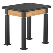 NPS® Aero-Lift Table, Wood Frame, 24" x 30", Science HPL Top, Surface Color: Black, Frame Color: Black (Optional Book Compartment Add On)