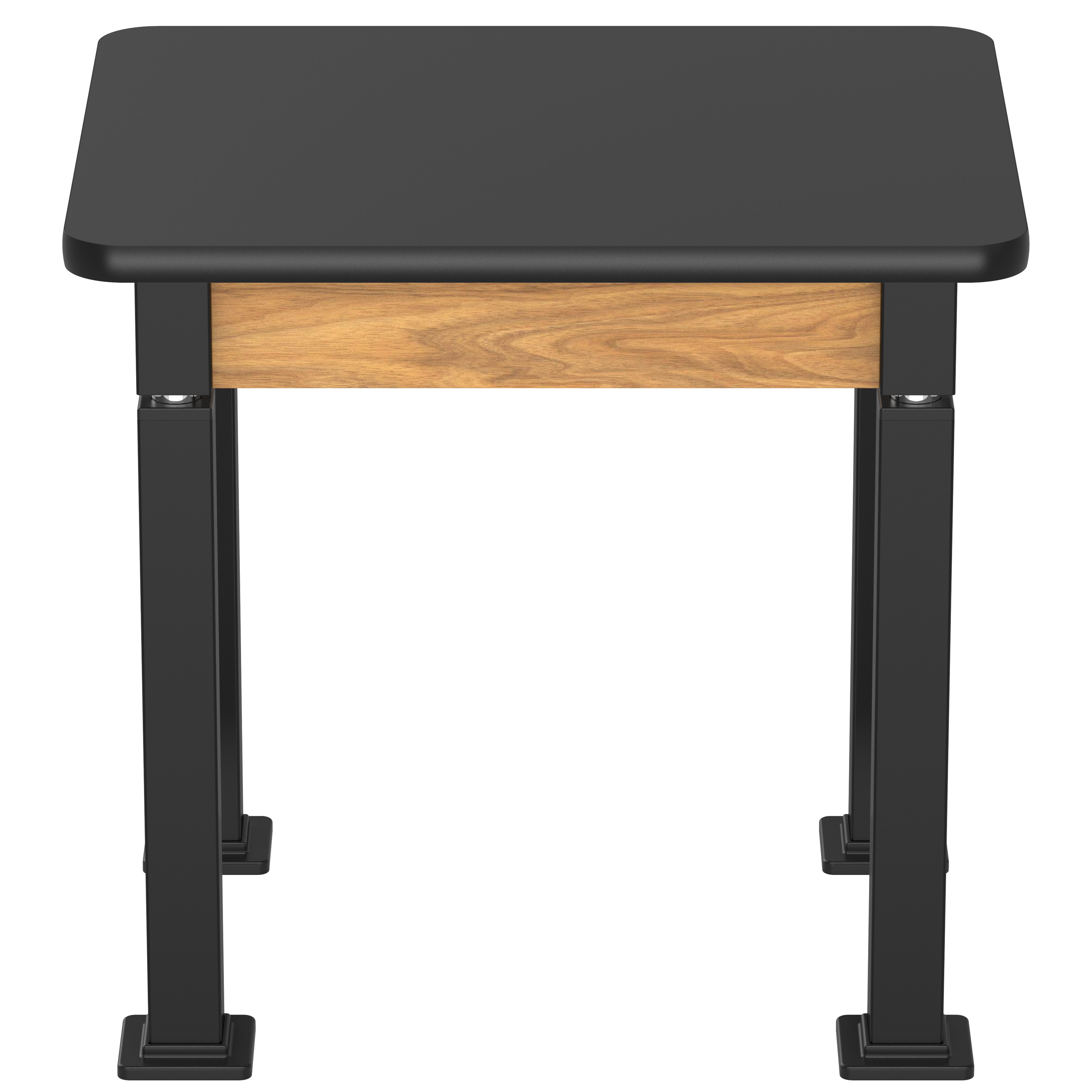 NPS® Aero-Lift Table, Wood Frame, 24" x 30", Science HPL Top, Surface Color: Black, Frame Color: Black (Optional Book Compartment Add On)