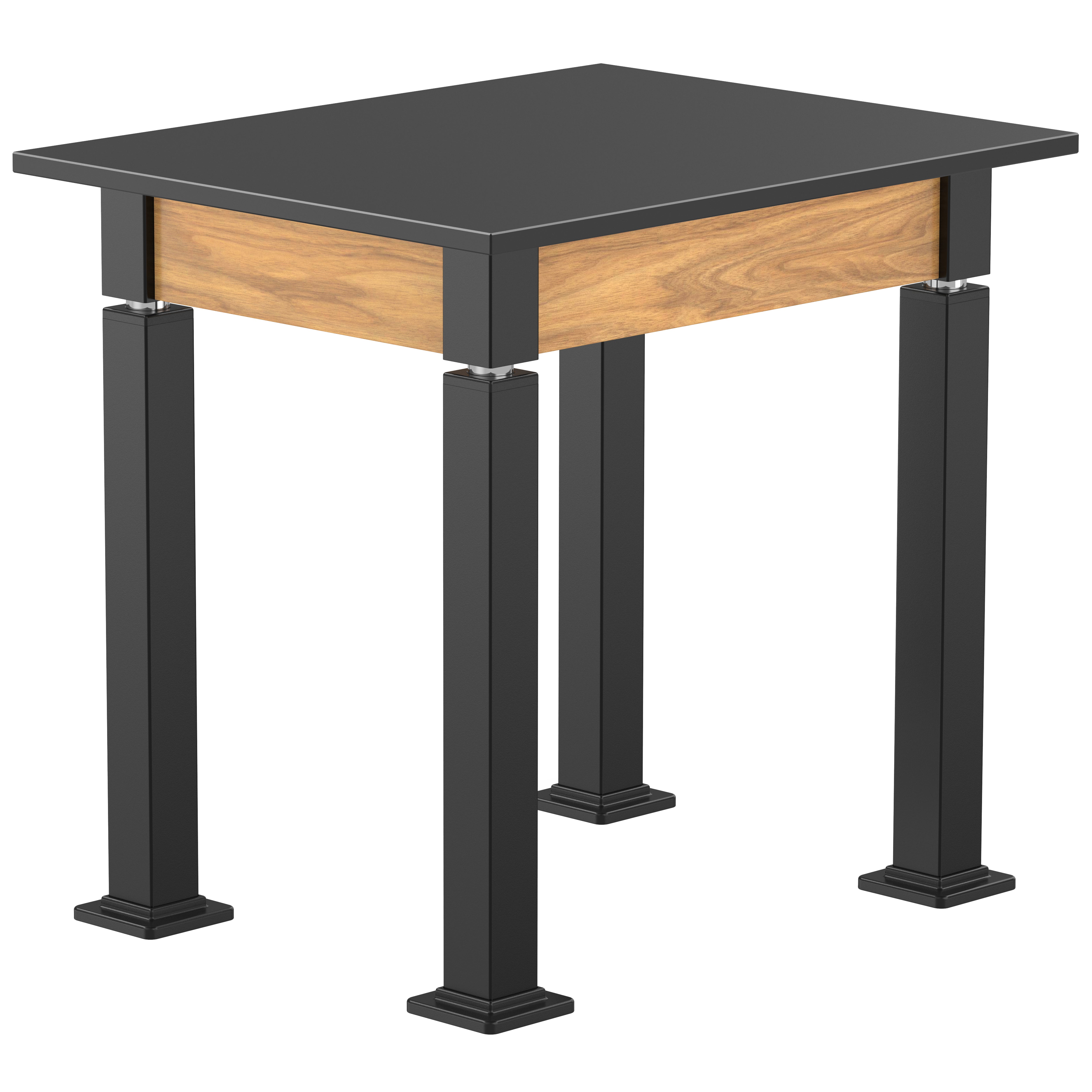 NPS® Aero-Lift Table, Wood Frame, 24" x 30", Trespa Top, Surface Color: Black, Frame Color: Black (Optional Book Compartment Add On)