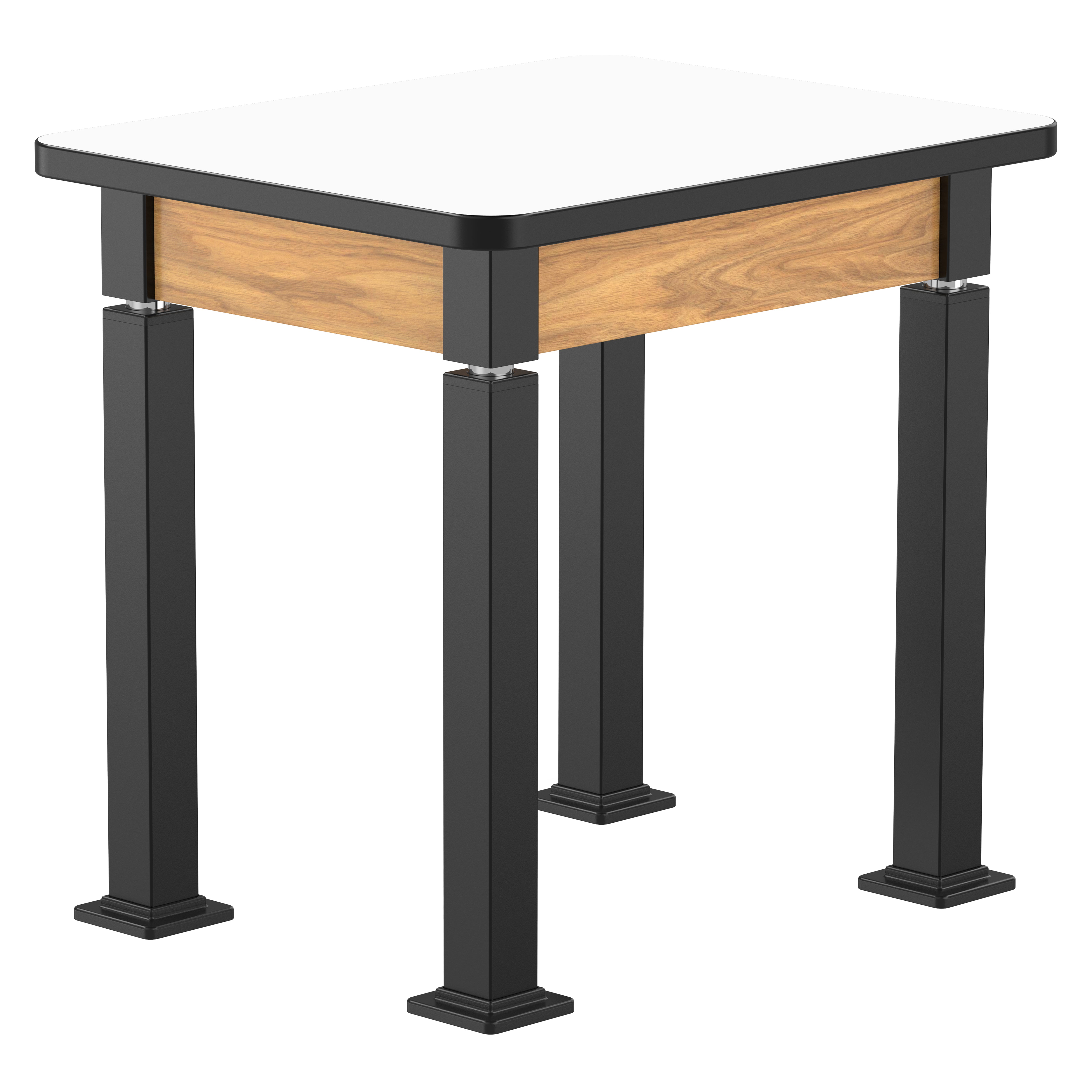 NPS® Aero-Lift Table, Wood Frame, 24" x 30", Whiteboard Top, Surface Color: White, Frame Color: Black (Optional Book Compartment Add On)