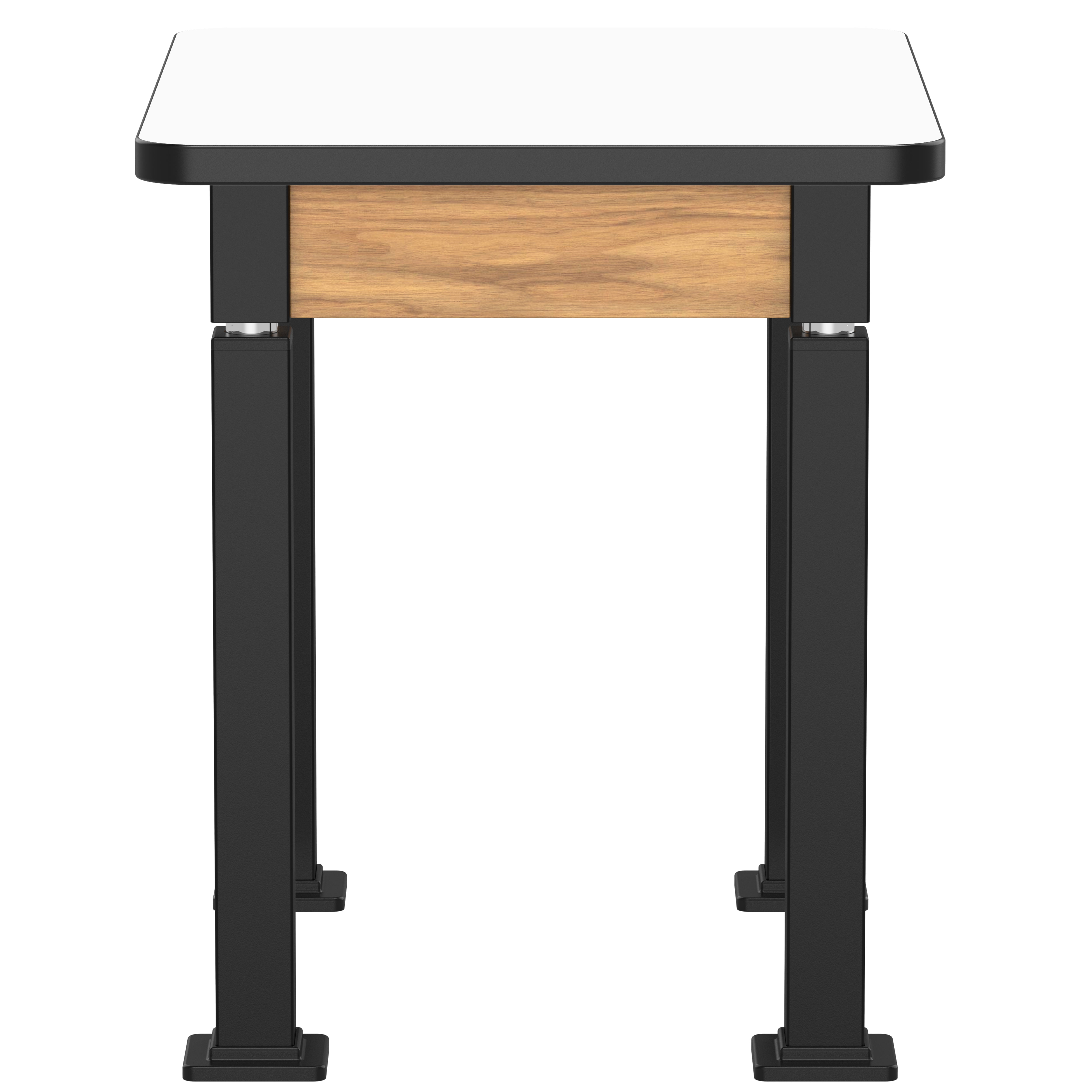 NPS® Aero-Lift Table, Wood Frame, 24" x 30", Whiteboard Top, Surface Color: White, Frame Color: Black (Optional Book Compartment Add On)