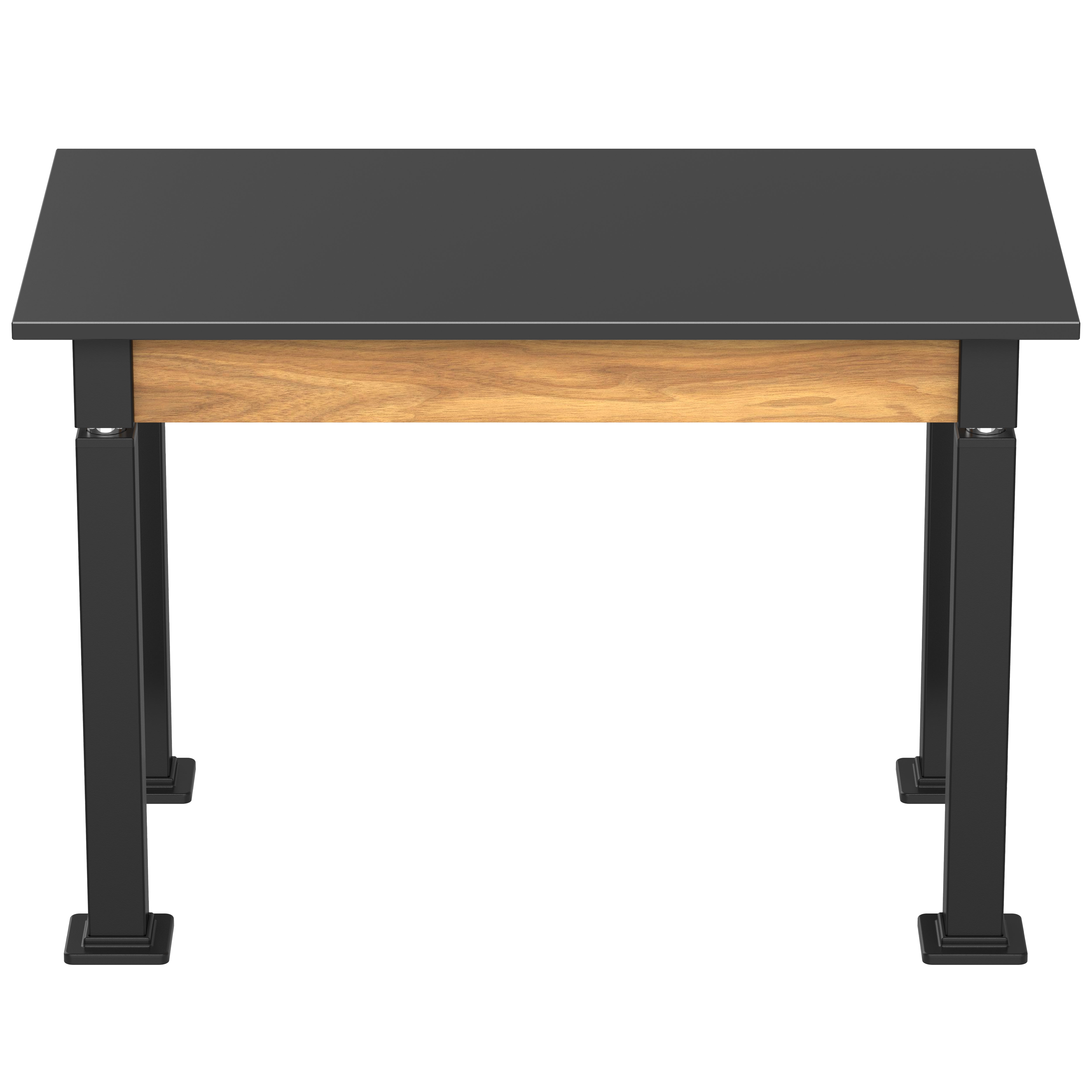 NPS® Aero-Lift Table, Wood Frame, 24" x 42", Trespa Top, Surface Color: Black, Frame Color: Black (Optional Book Compartment Add On)