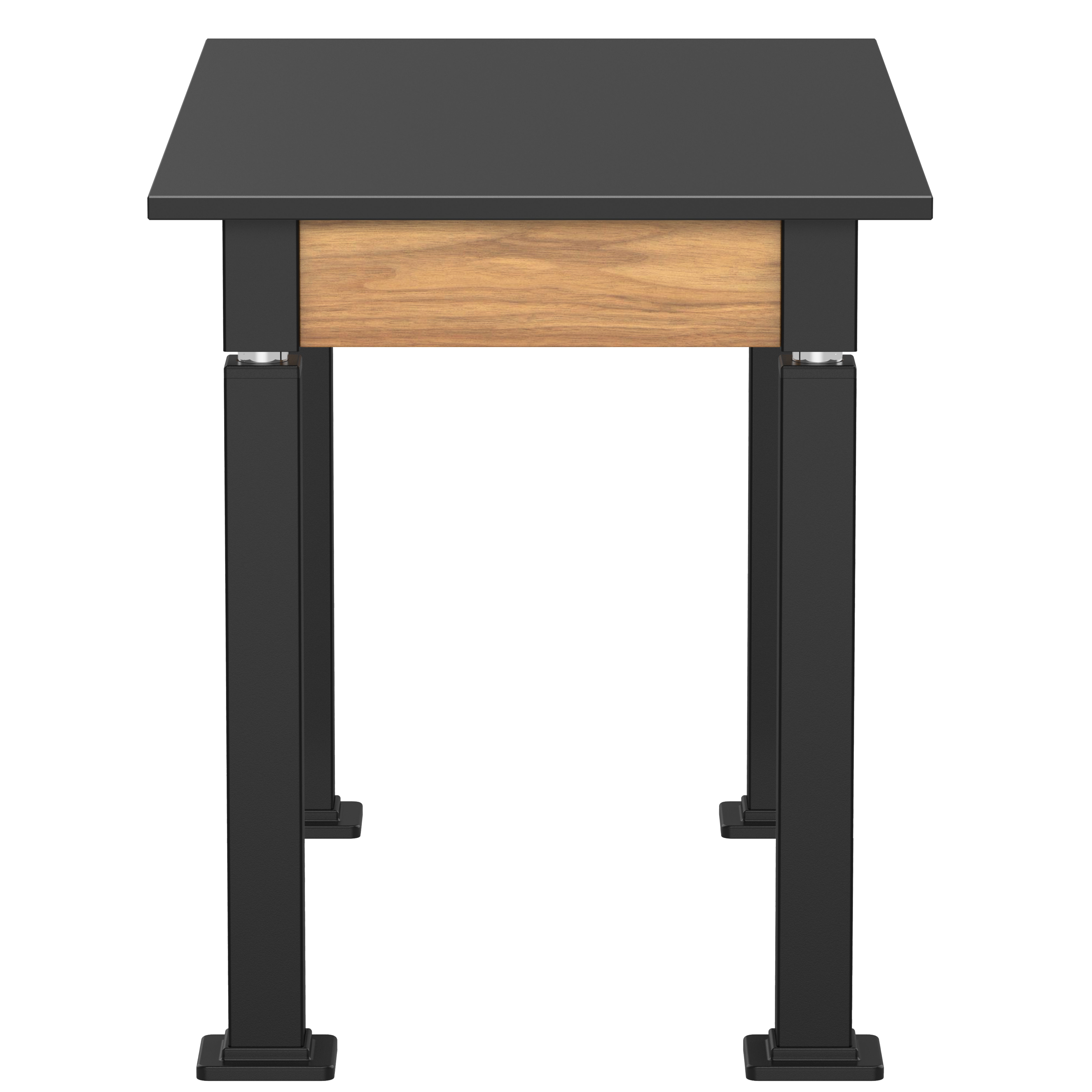 NPS® Aero-Lift Table, Wood Frame, 24" x 42", Trespa Top, Surface Color: Black, Frame Color: Black (Optional Book Compartment Add On)