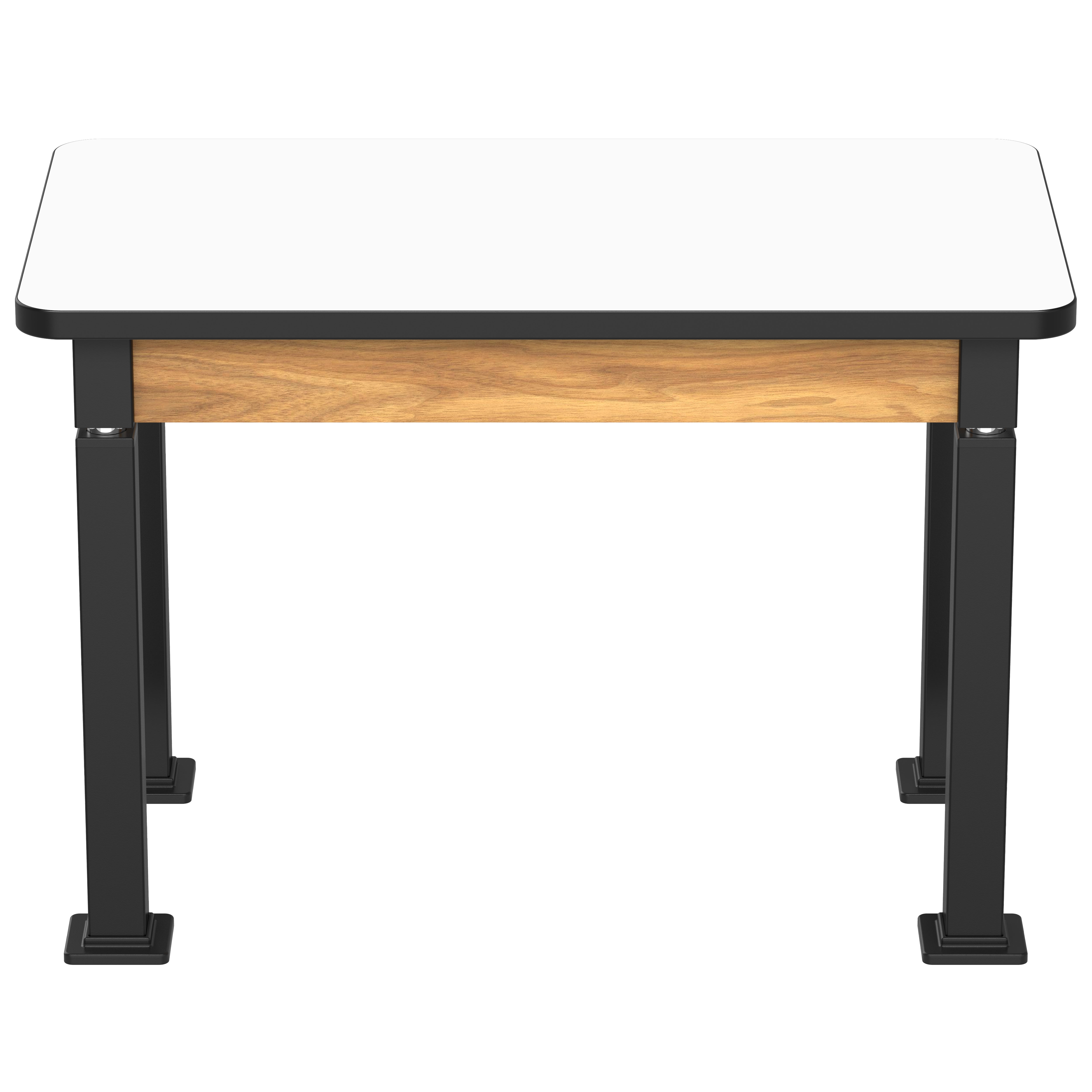 NPS® Aero-Lift Table, Wood Frame, 24" x 42", Whiteboard Top, Surface Color: White, Frame Color: Black (Optional Book Compartment Add On)