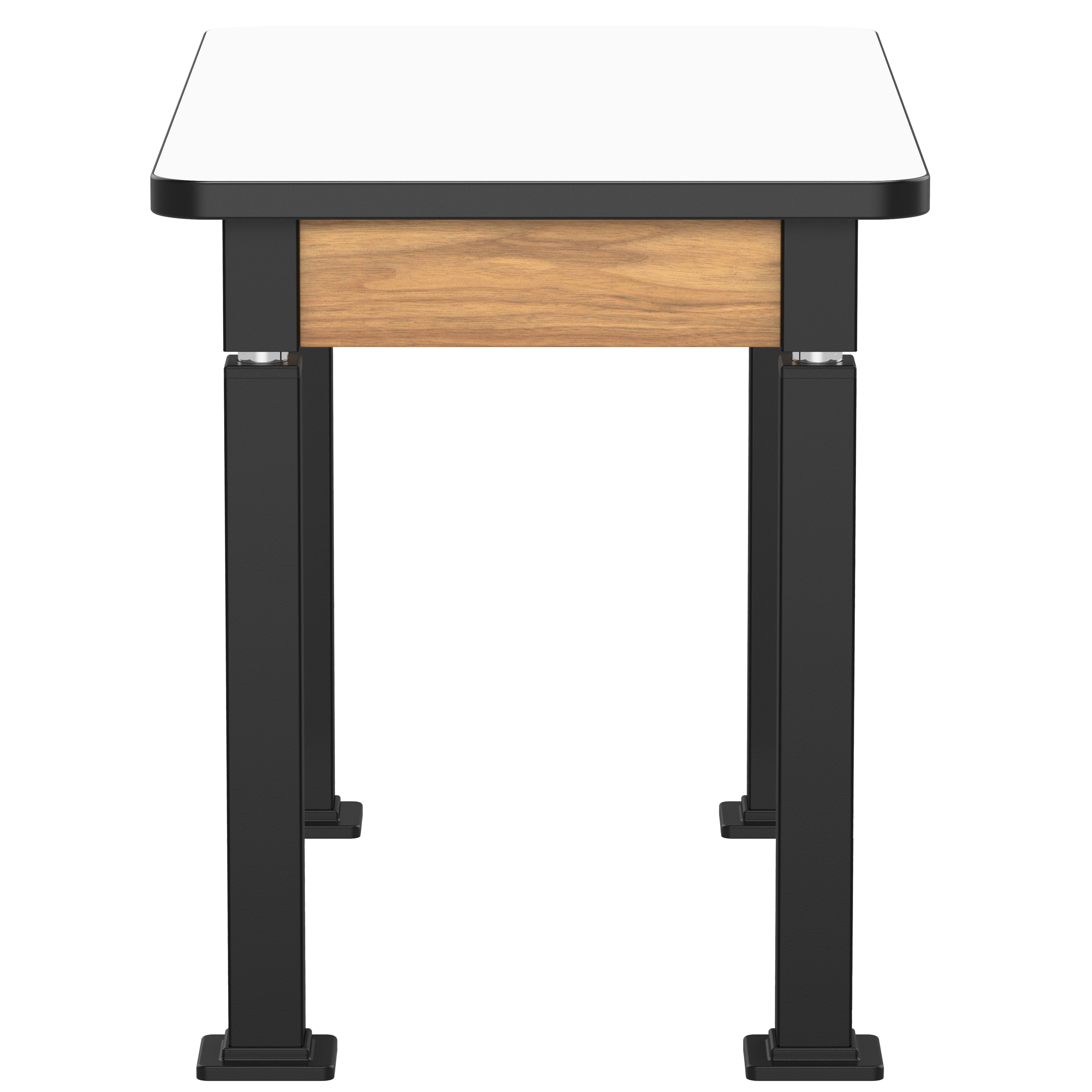 NPS® Aero-Lift Table, Wood Frame, 24" x 42", Whiteboard Top, Surface Color: White, Frame Color: Black (Optional Book Compartment Add On)