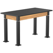 NPS® Aero-Lift Table, Wood Frame, 24" x 48", Chemical Resistant Top, Surface Color: Black, Frame Color: Black (Optional Book Compartment Add On)