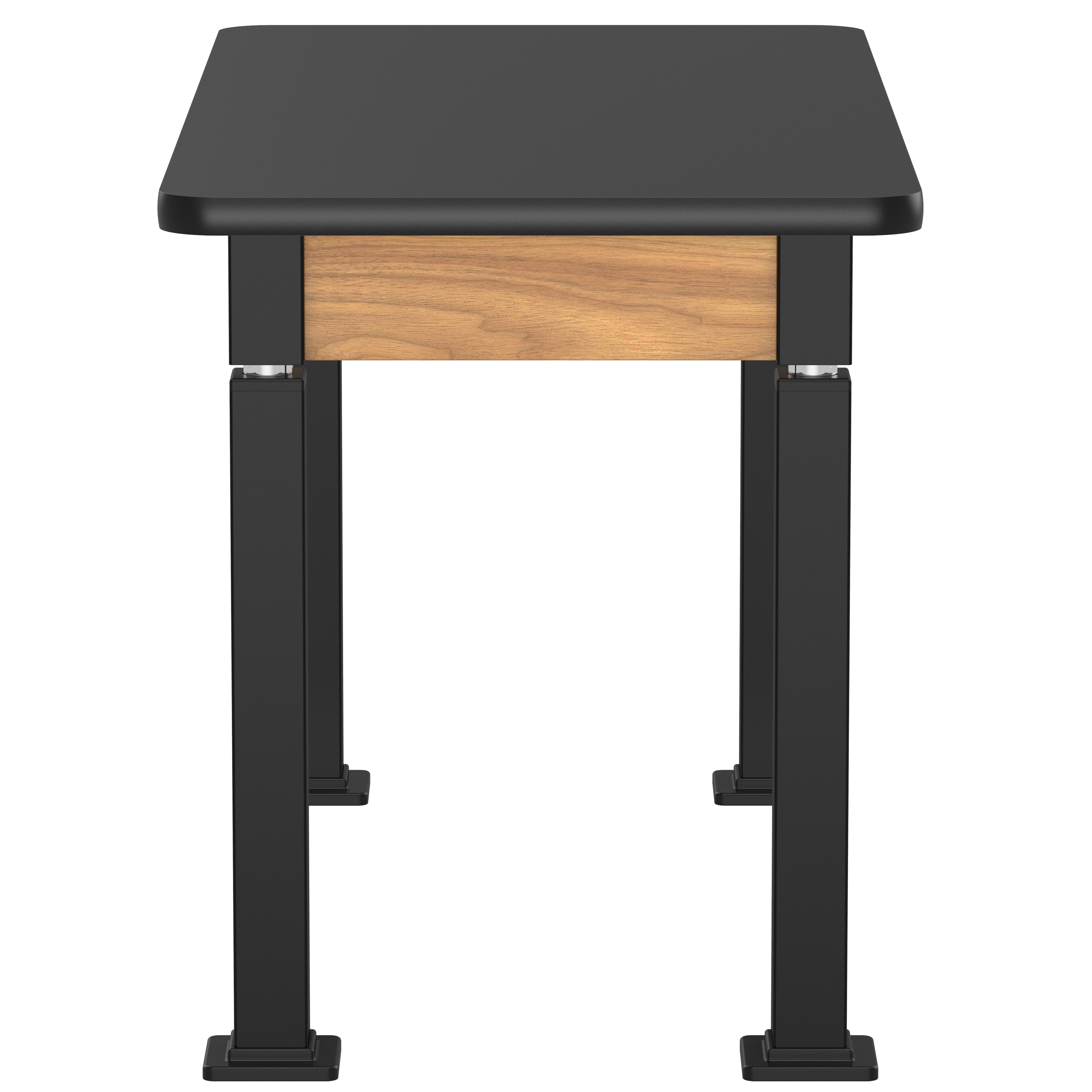 NPS® Aero-Lift Table, Wood Frame, 24" x 48", Science HPL Top, Surface Color: Black, Frame Color: Black (Optional Book Compartment Add On)