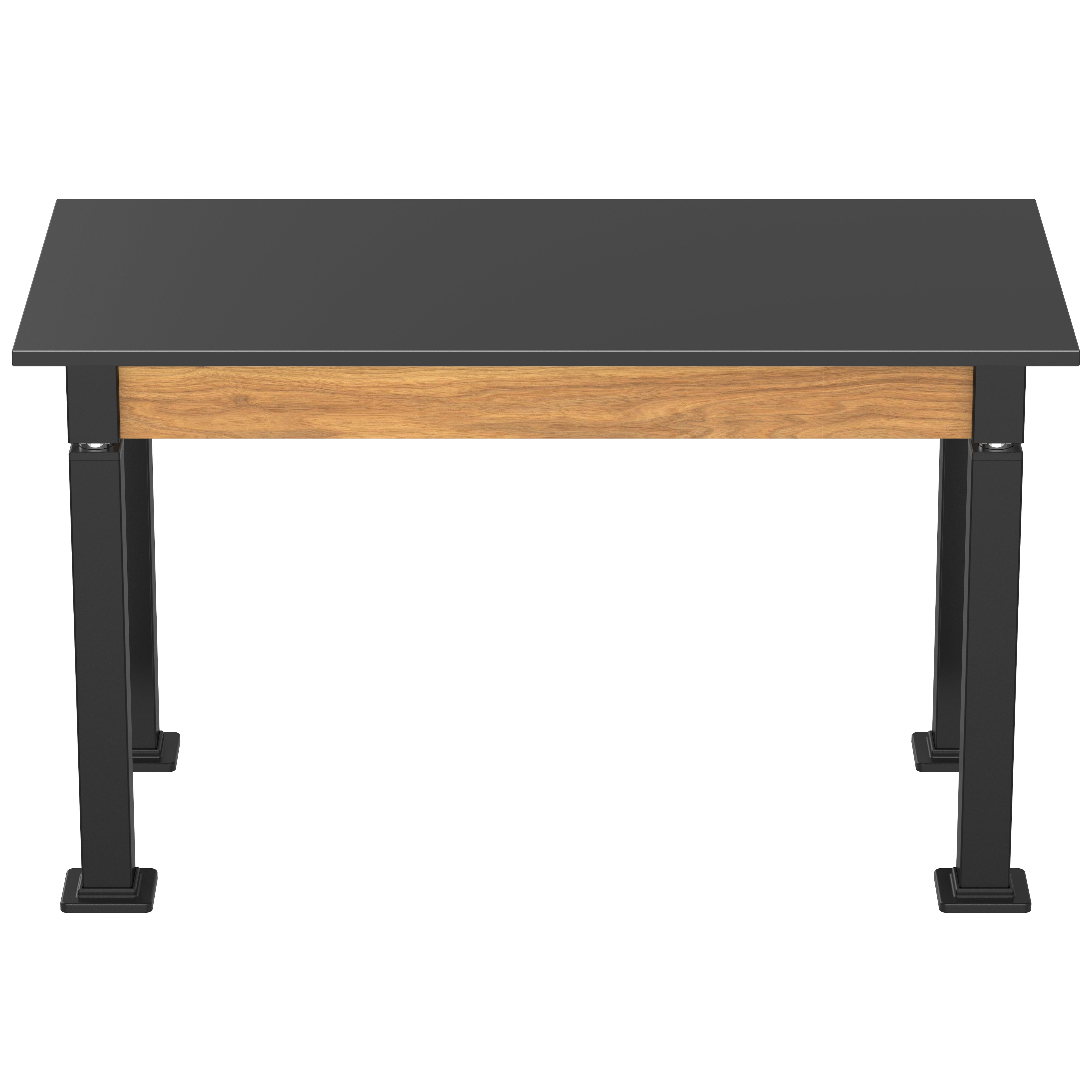 NPS® Aero-Lift Table, Wood Frame, 24" x 48", Epoxy Top, Surface Color: Black, Frame Color: Black (Optional Book Compartment Add On)