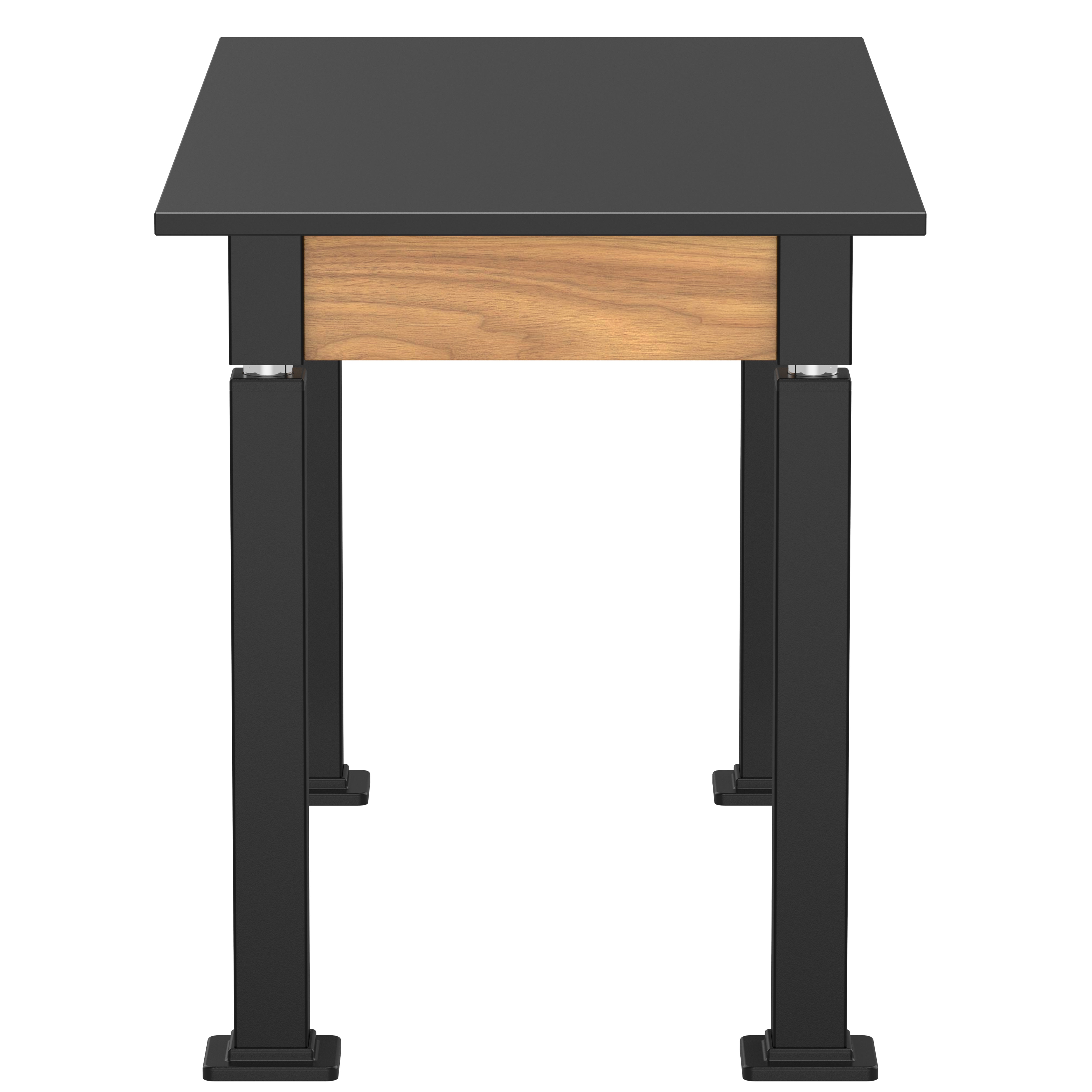 NPS® Aero-Lift Table, Wood Frame, 24" x 48", Epoxy Top, Surface Color: Black, Frame Color: Black (Optional Book Compartment Add On)