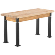 NPS® Aero-Lift Table, Wood Frame, 24" x 54", Butcherblock Top, Surface Color: Maple, Frame Color: Black (Optional Book Compartment Add On)