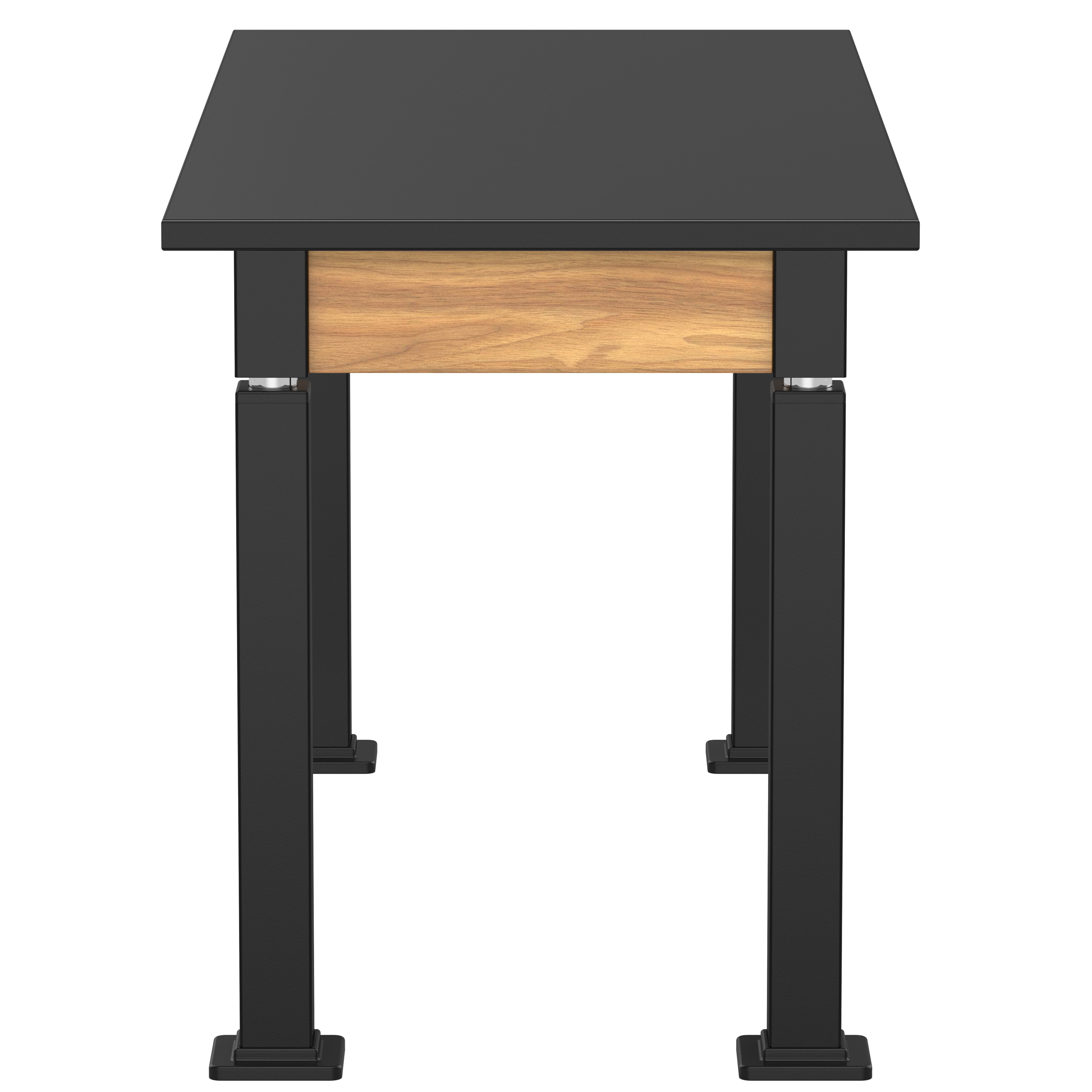 NPS® Aero-Lift Table, Wood Frame, 24" x 54", Chemical Resistant Top, Surface Color: Black, Frame Color: Black (Optional Book Compartment Add On)