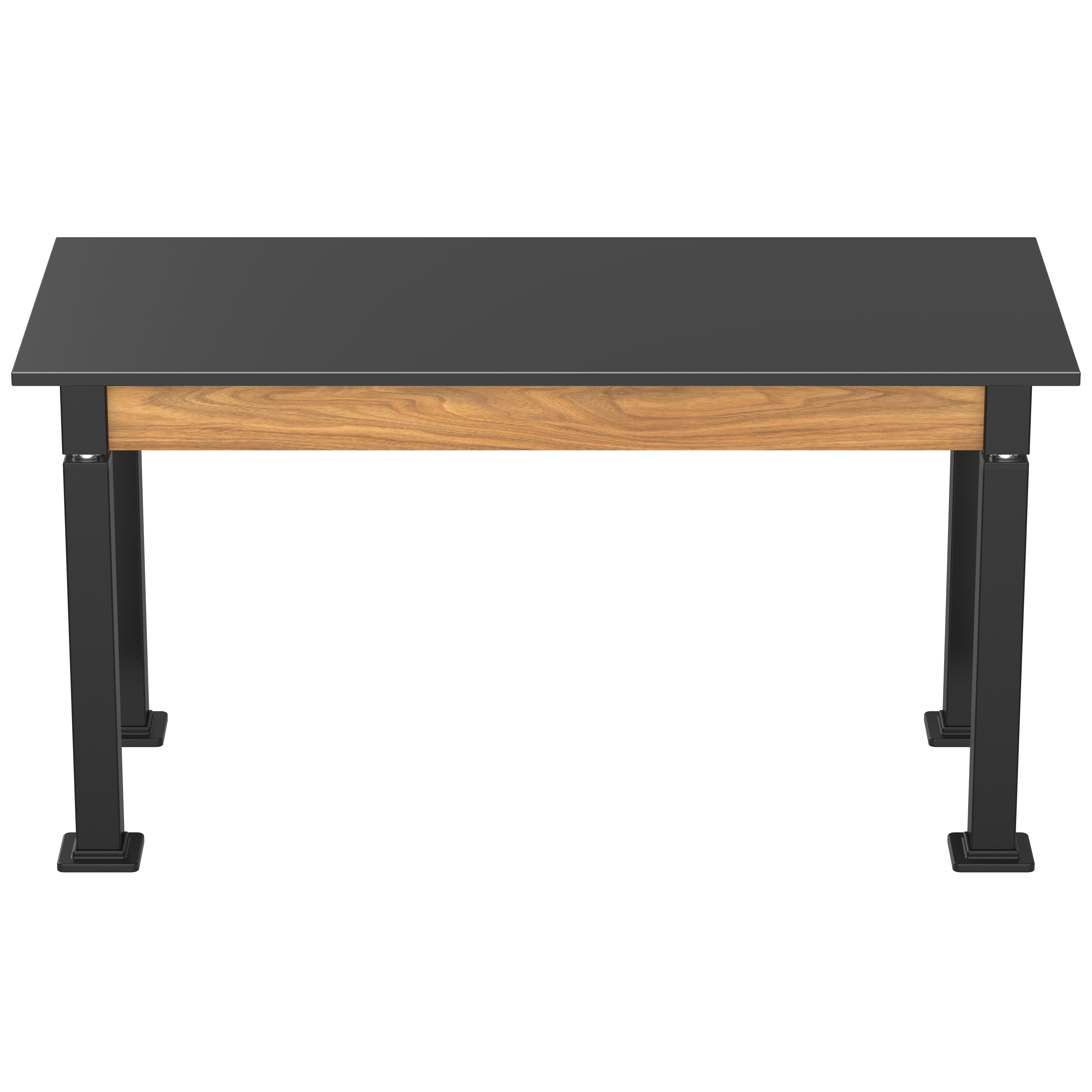 NPS® Aero-Lift Table, Wood Frame, 24" x 54", Epoxy Top, Surface Color: Black, Frame Color: Black (Optional Book Compartment Add On)