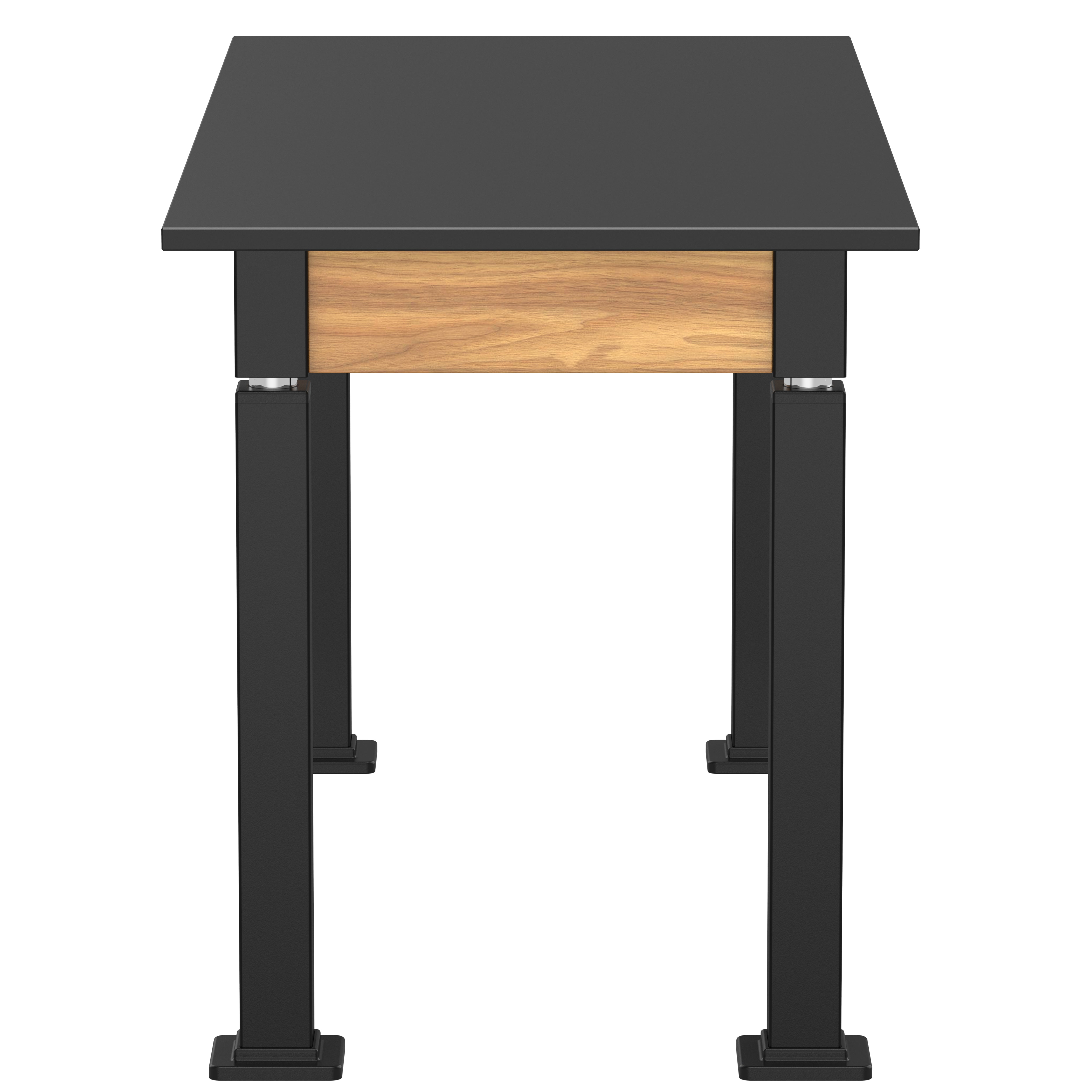 NPS® Aero-Lift Table, Wood Frame, 24" x 54", Trespa Top, Surface Color: Black, Frame Color: Black (Optional Book Compartment Add On)