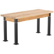 NPS® Aero-Lift Table, Wood Frame, 24" x 60", Butcherblock Top, Surface Color: Maple, Frame Color: Black (Optional Book Compartment Add On)