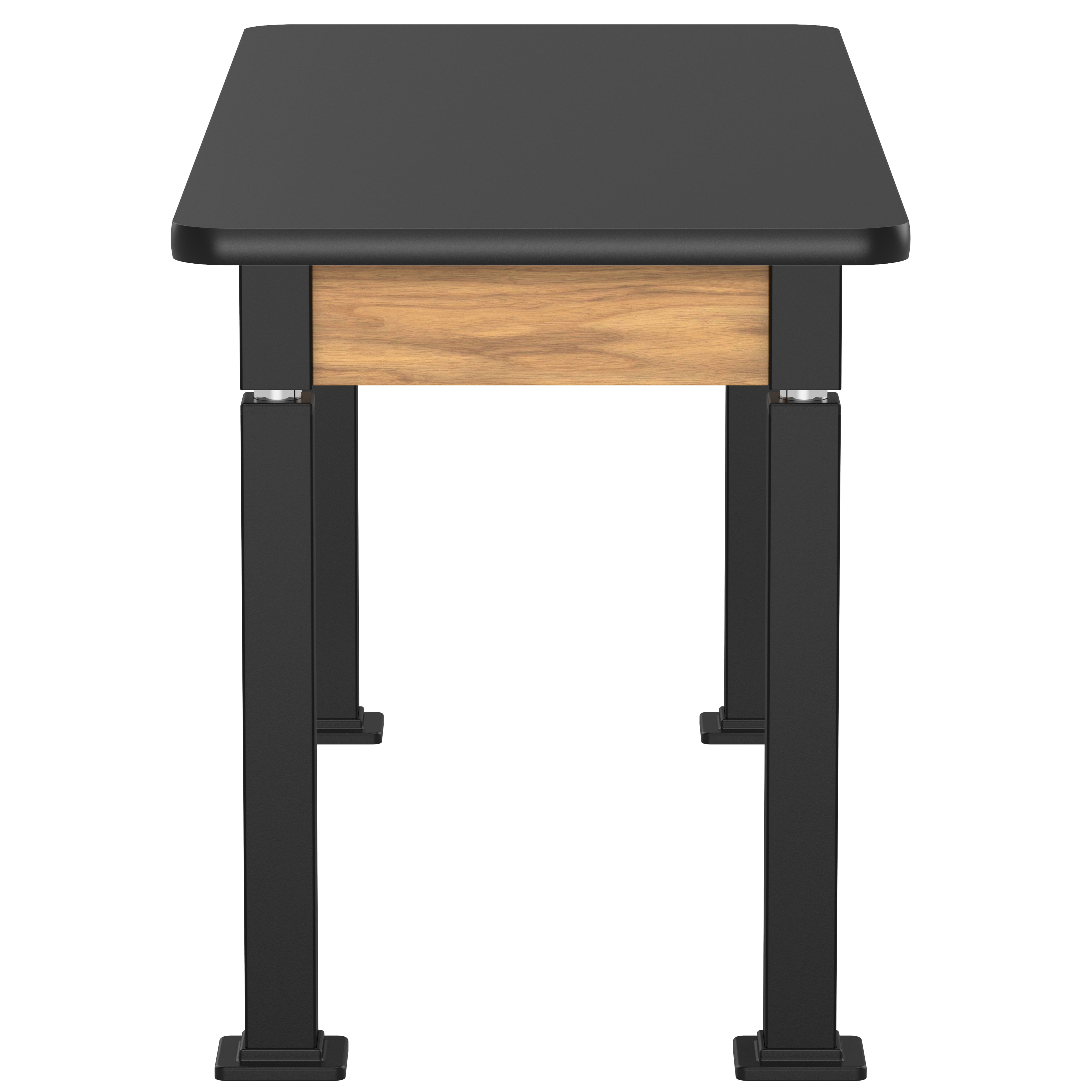 NPS® Aero-Lift Table, Wood Frame, 24" x 60", Science HPL Top, Surface Color: Black, Frame Color: Black (Optional Book Compartment Add On)